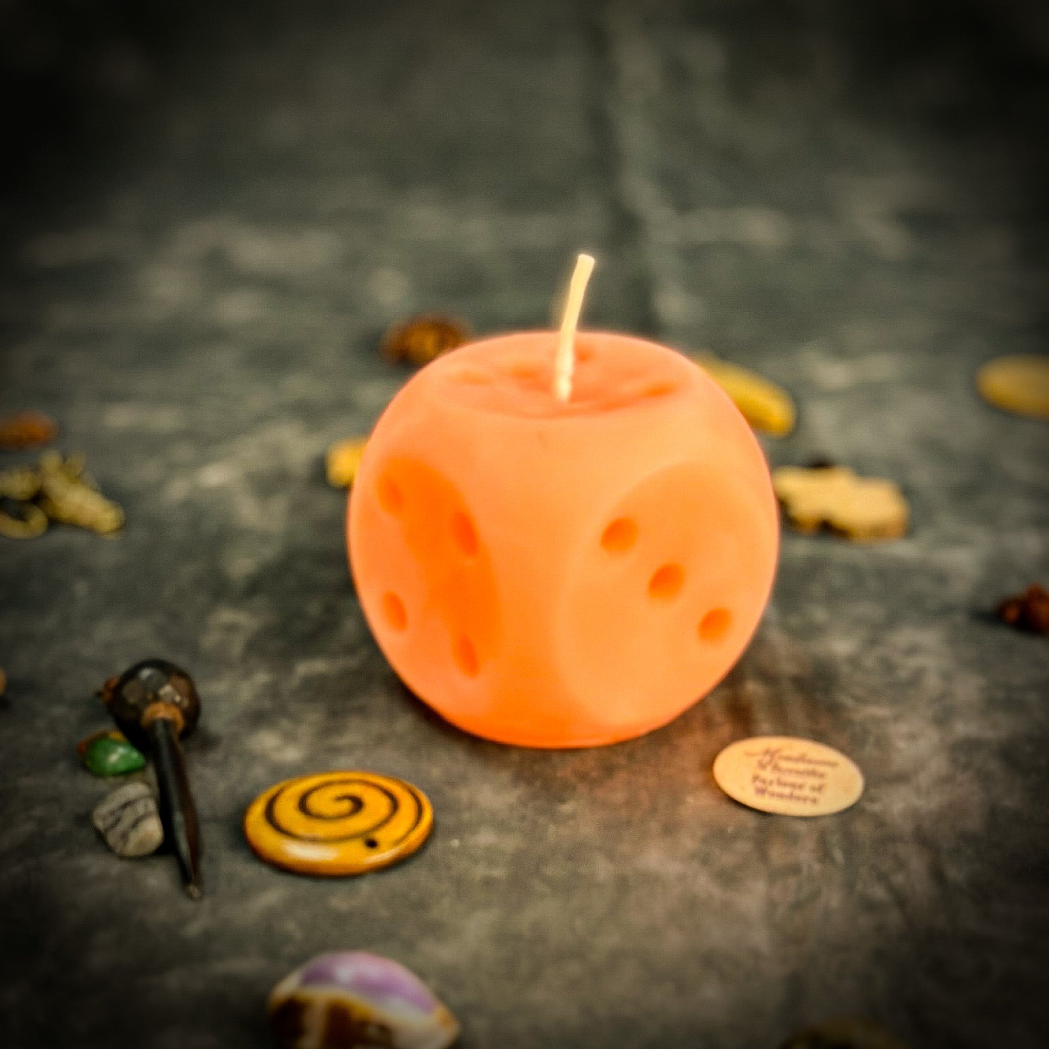 Beeswax Lucky Dice Spell Candle - Gambling Luck & Good Fortune | Beeswax Candle | Wiccan Center