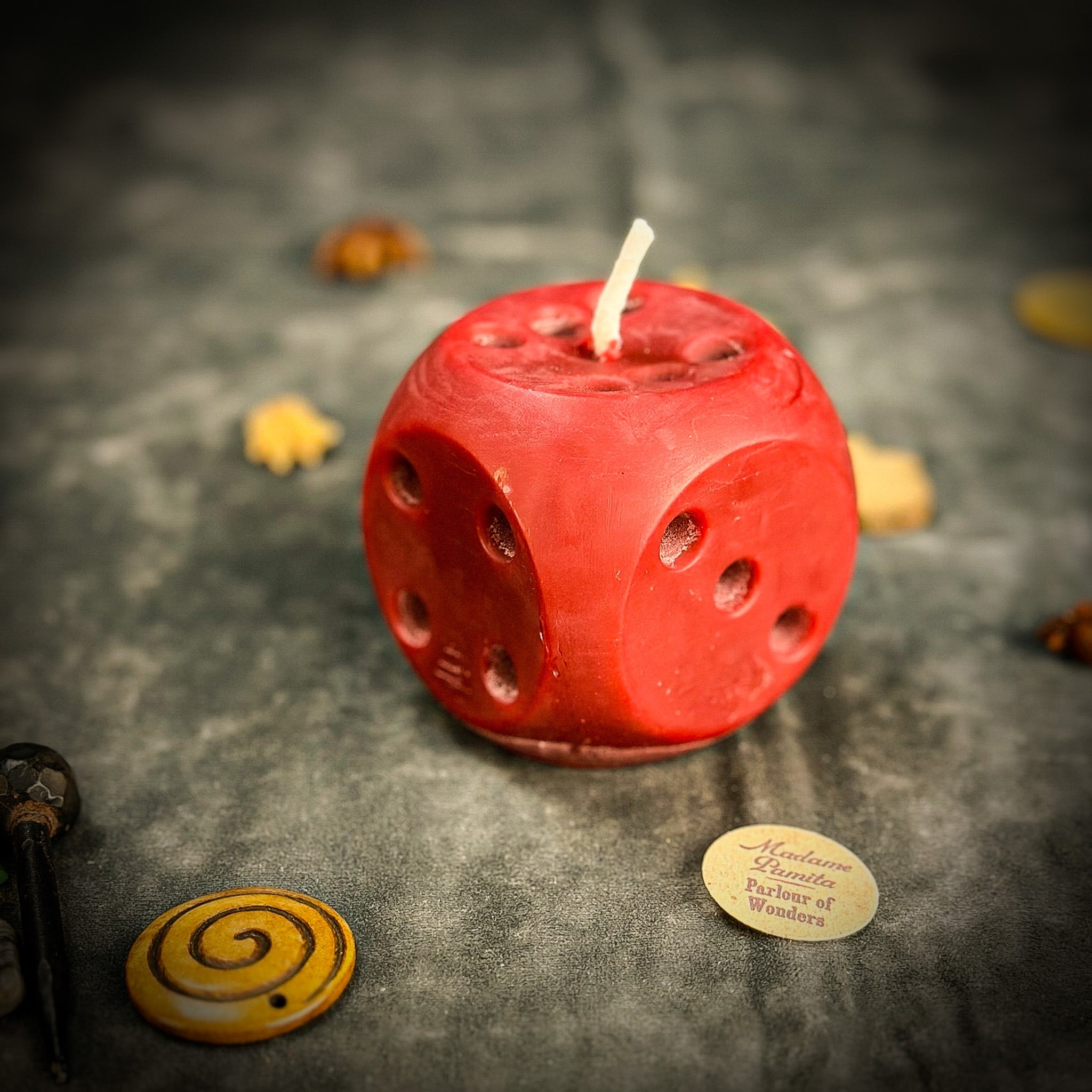 Beeswax Lucky Dice Spell Candle - Gambling Luck & Good Fortune | Beeswax Candle | Wiccan Center