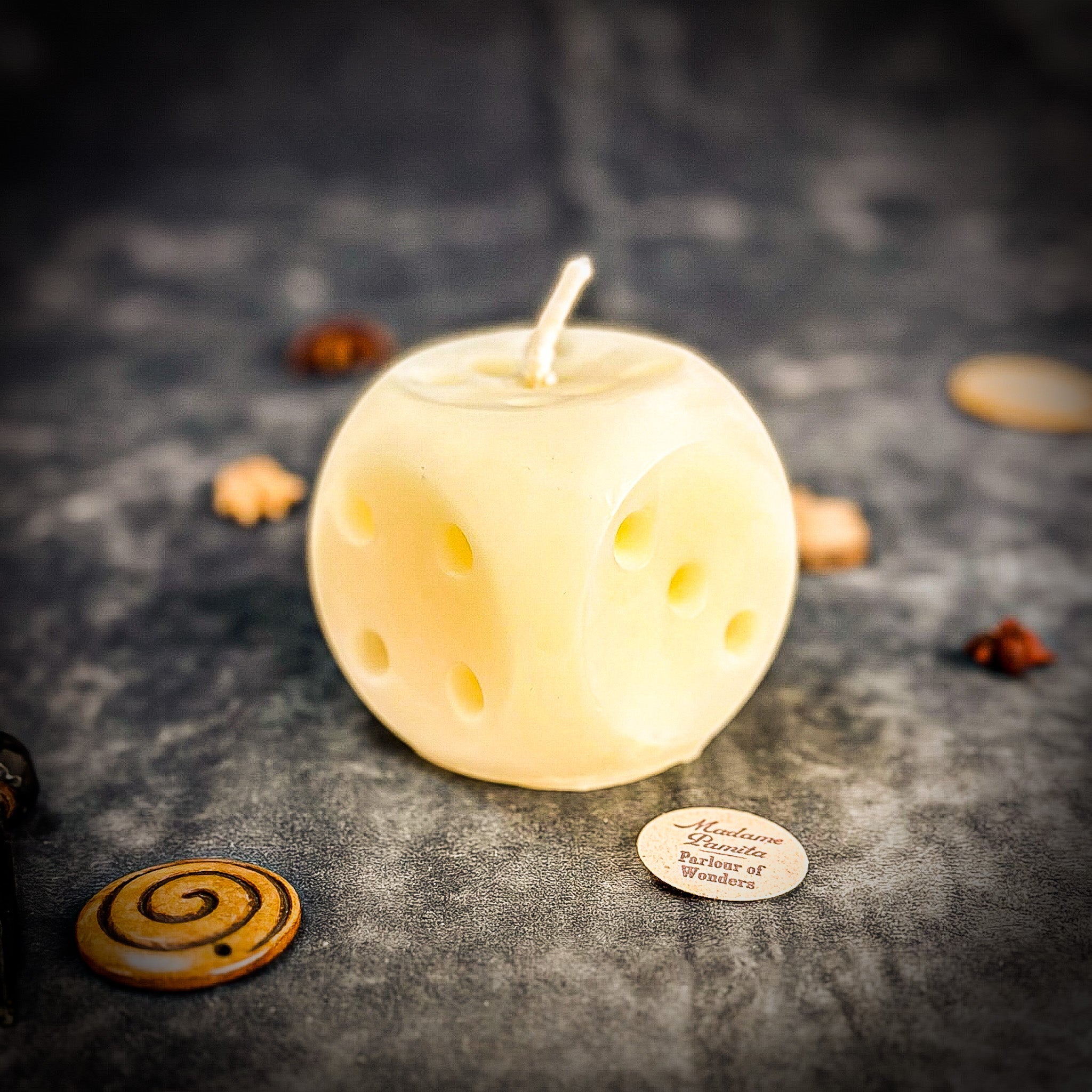 Beeswax Lucky Dice Spell Candle - Gambling Luck & Good Fortune | Beeswax Candle | Wiccan Center