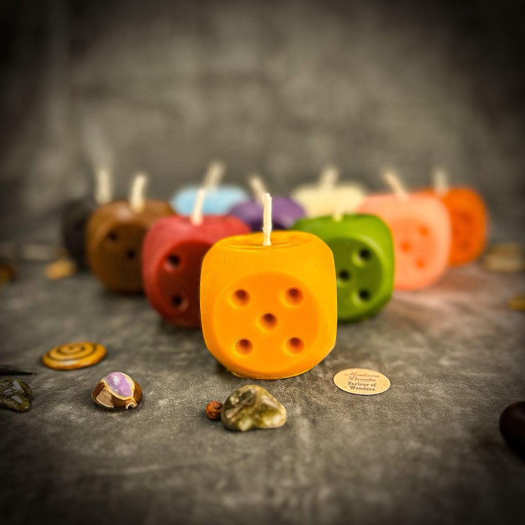 Beeswax Lucky Dice Spell Candle - Gambling Luck & Good Fortune | Beeswax Candle | Wiccan Center