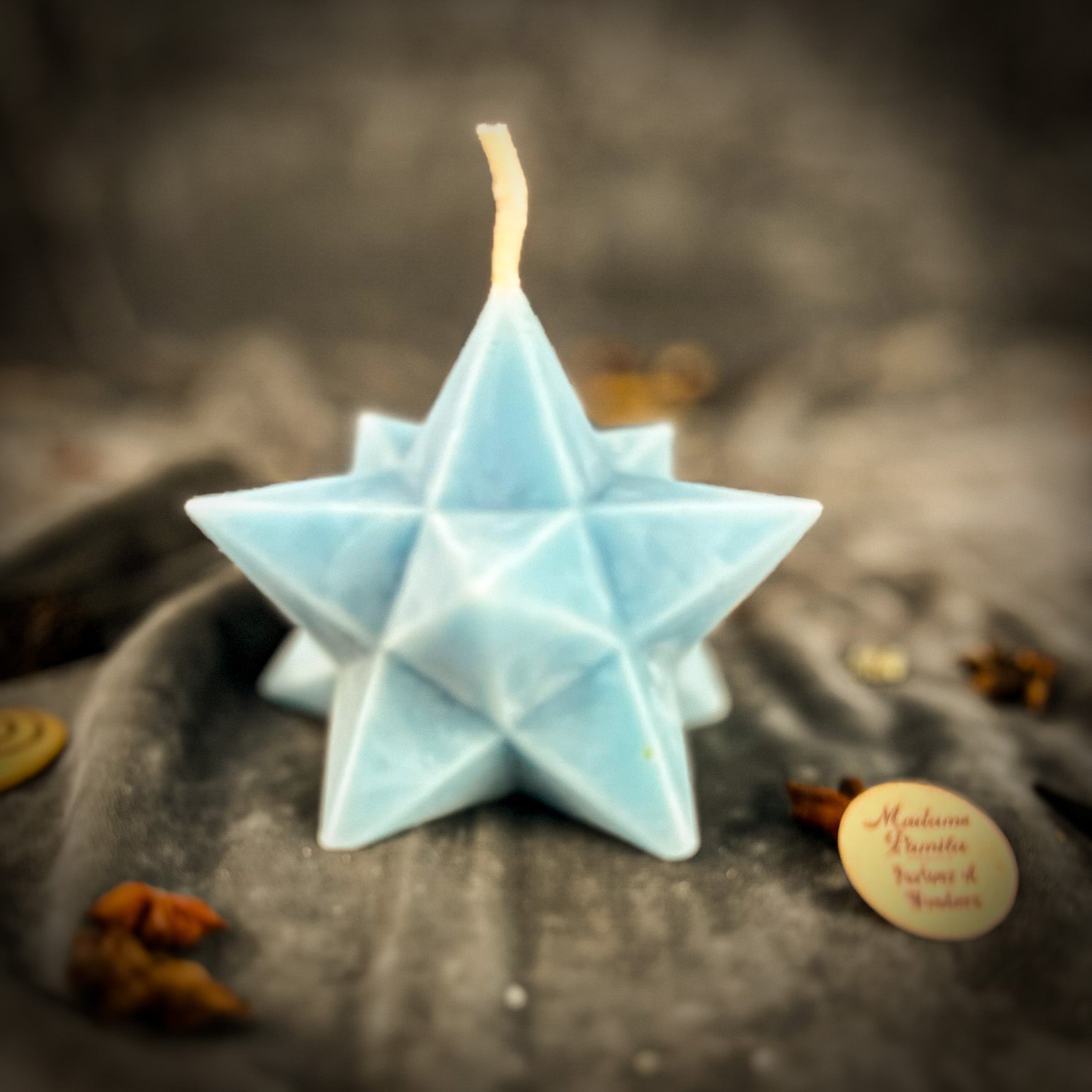 Beeswax Pentagram Merkaba Spell Candle - Protection, Ascension & Sacred Geometry | Beeswax Candle | Wiccan Center