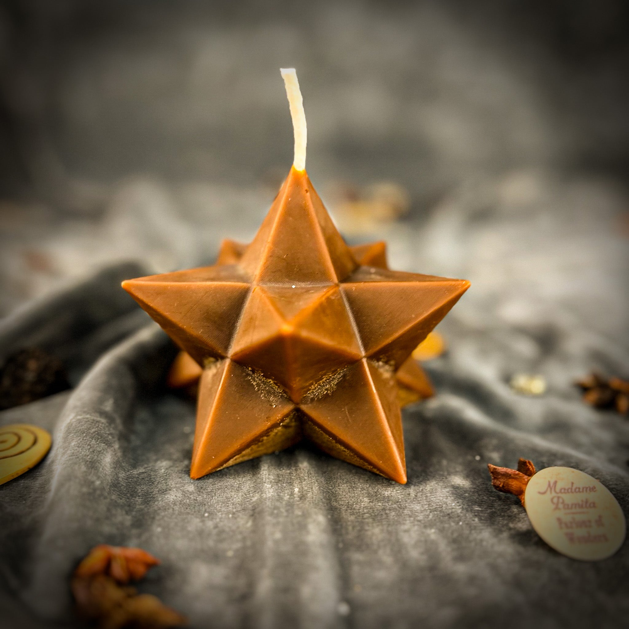 Beeswax Pentagram Merkaba Spell Candle - Protection, Ascension & Sacred Geometry | Beeswax Candle | Wiccan Center