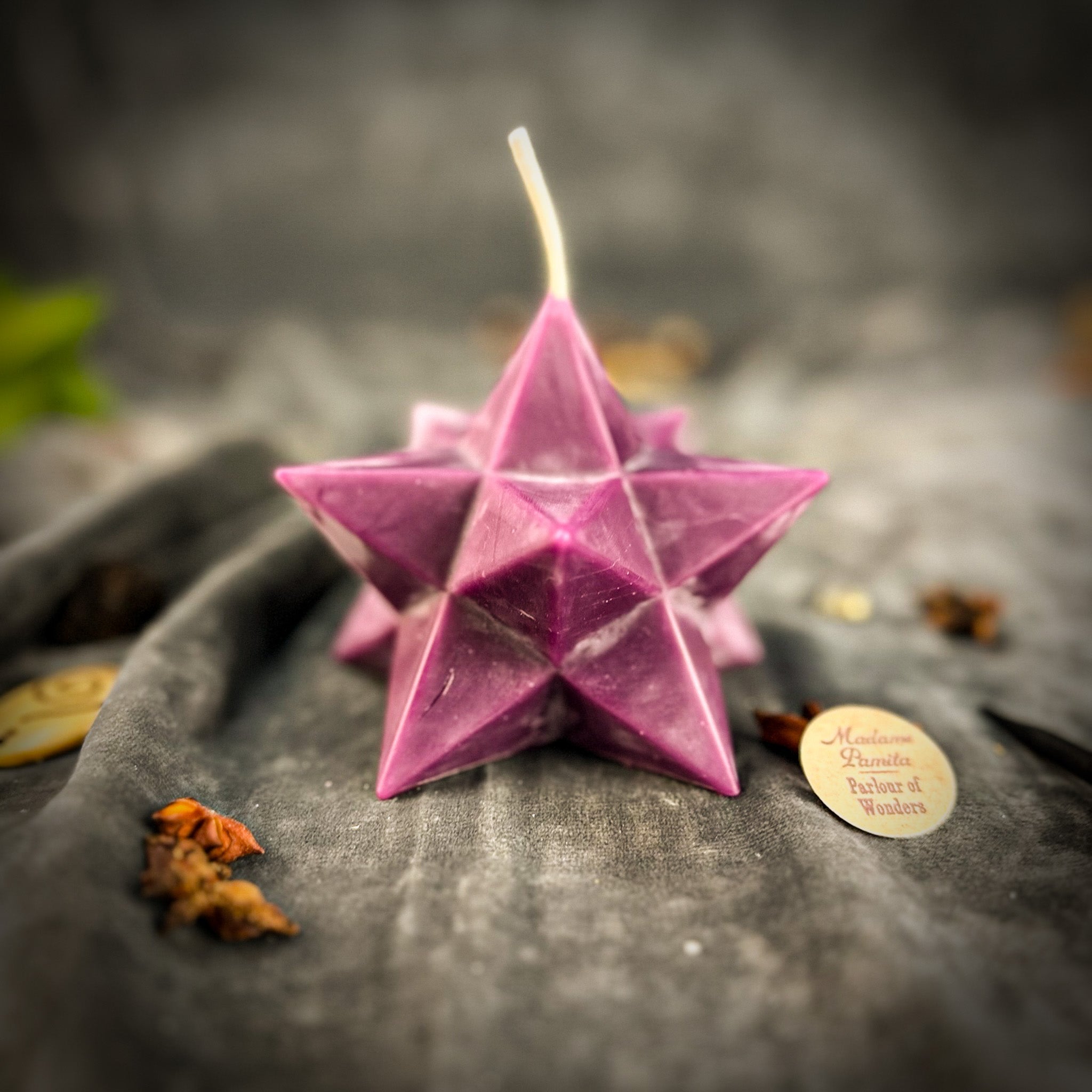 Beeswax Pentagram Merkaba Spell Candle - Protection, Ascension & Sacred Geometry | Beeswax Candle | Wiccan Center