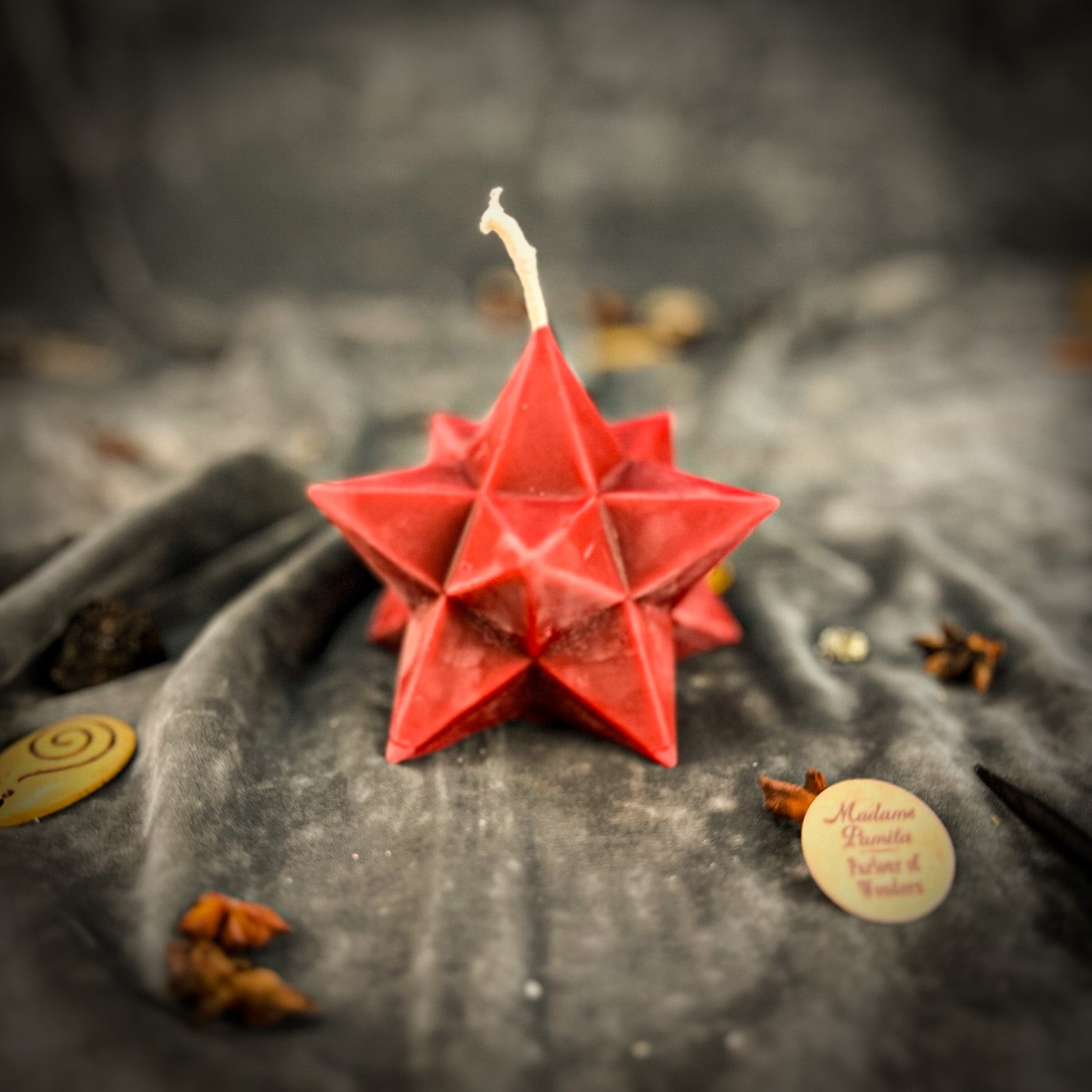 Beeswax Pentagram Merkaba Spell Candle - Protection, Ascension & Sacred Geometry | Beeswax Candle | Wiccan Center