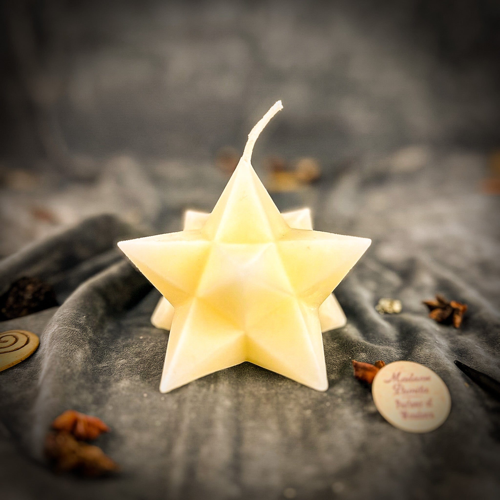 Beeswax Pentagram Merkaba Spell Candle - Protection, Ascension & Sacred Geometry | Beeswax Candle | Wiccan Center