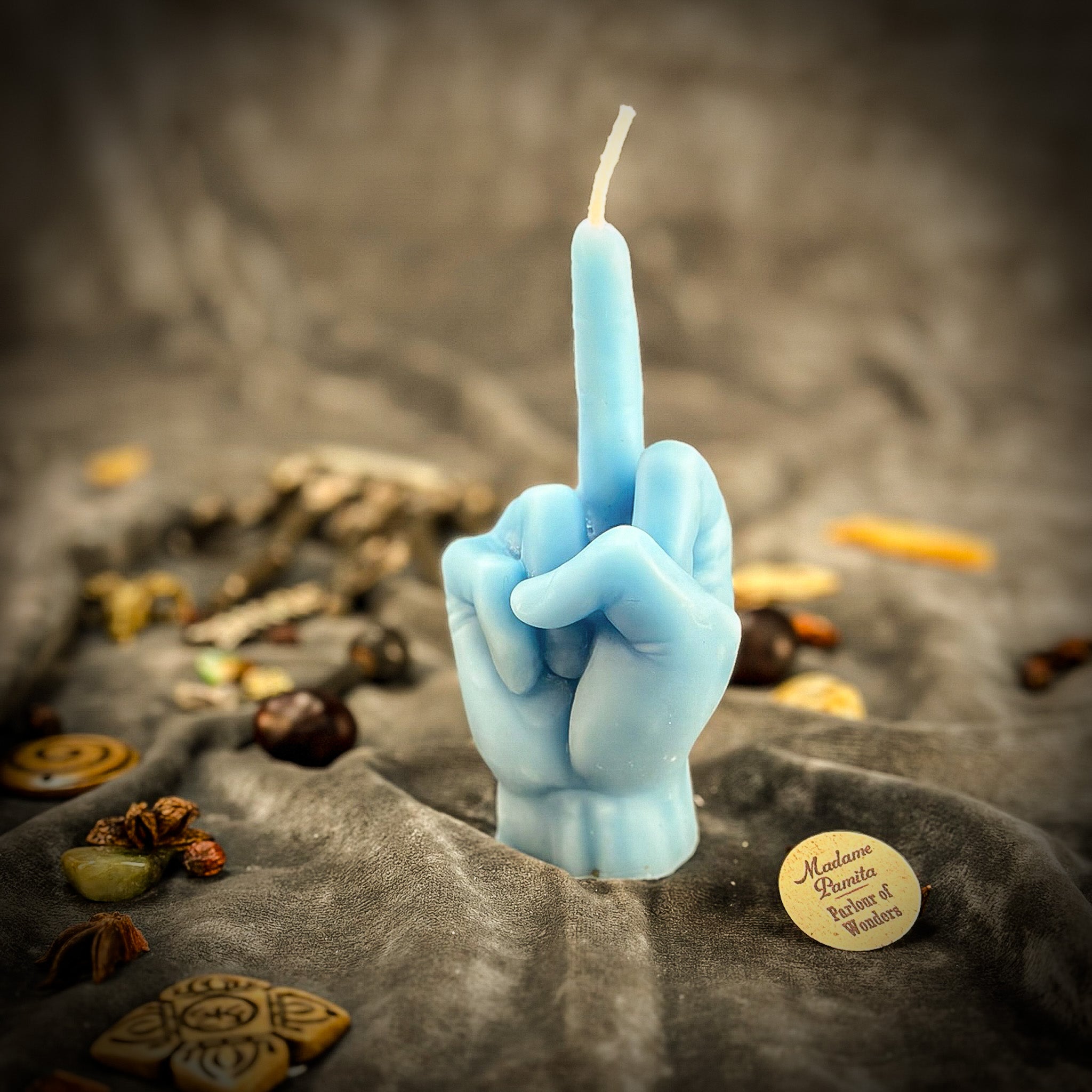 Beeswax Middle Finger Spell Candle - Banishing, Boundaries & Empowerment | Beeswax Candle | Wiccan Center