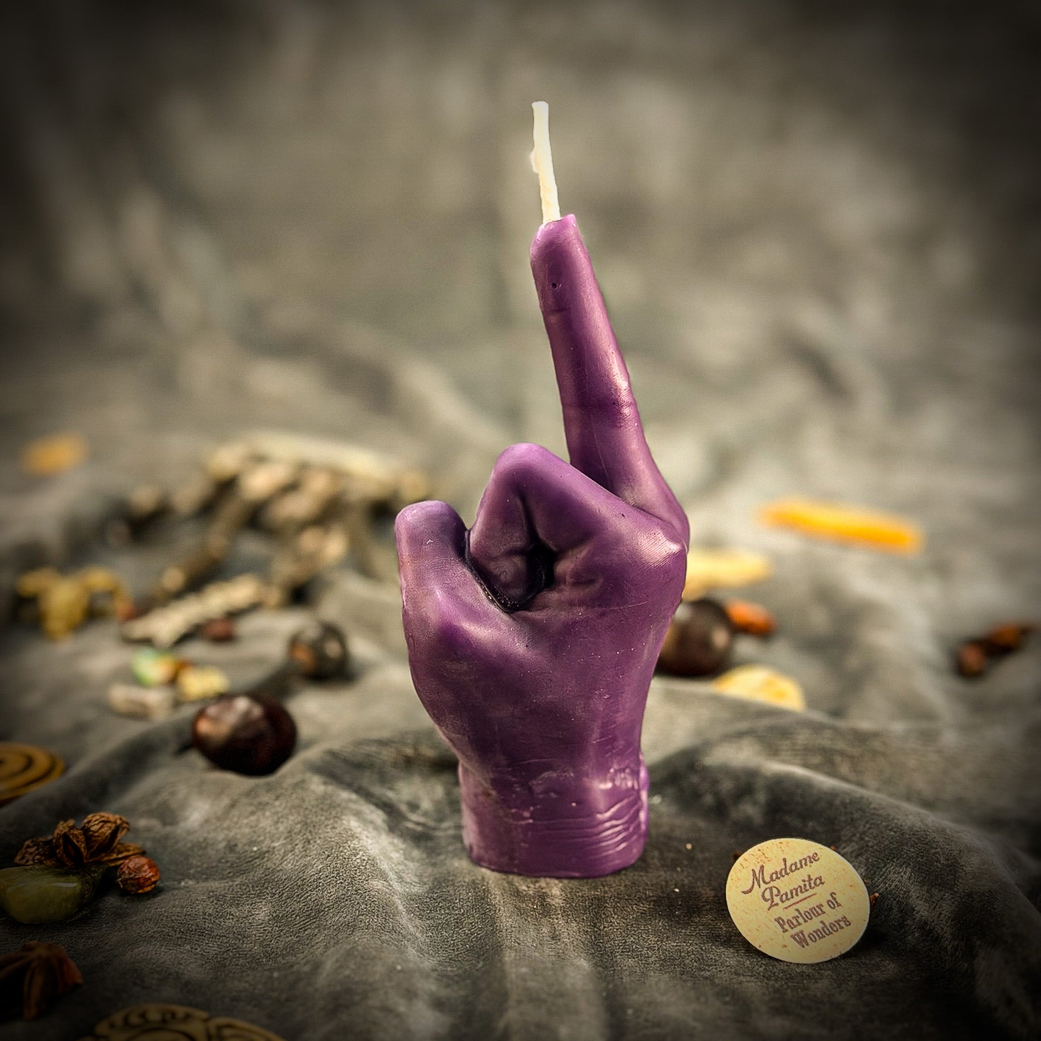 Beeswax Middle Finger Spell Candle - Banishing, Boundaries & Empowerment | Beeswax Candle | Wiccan Center