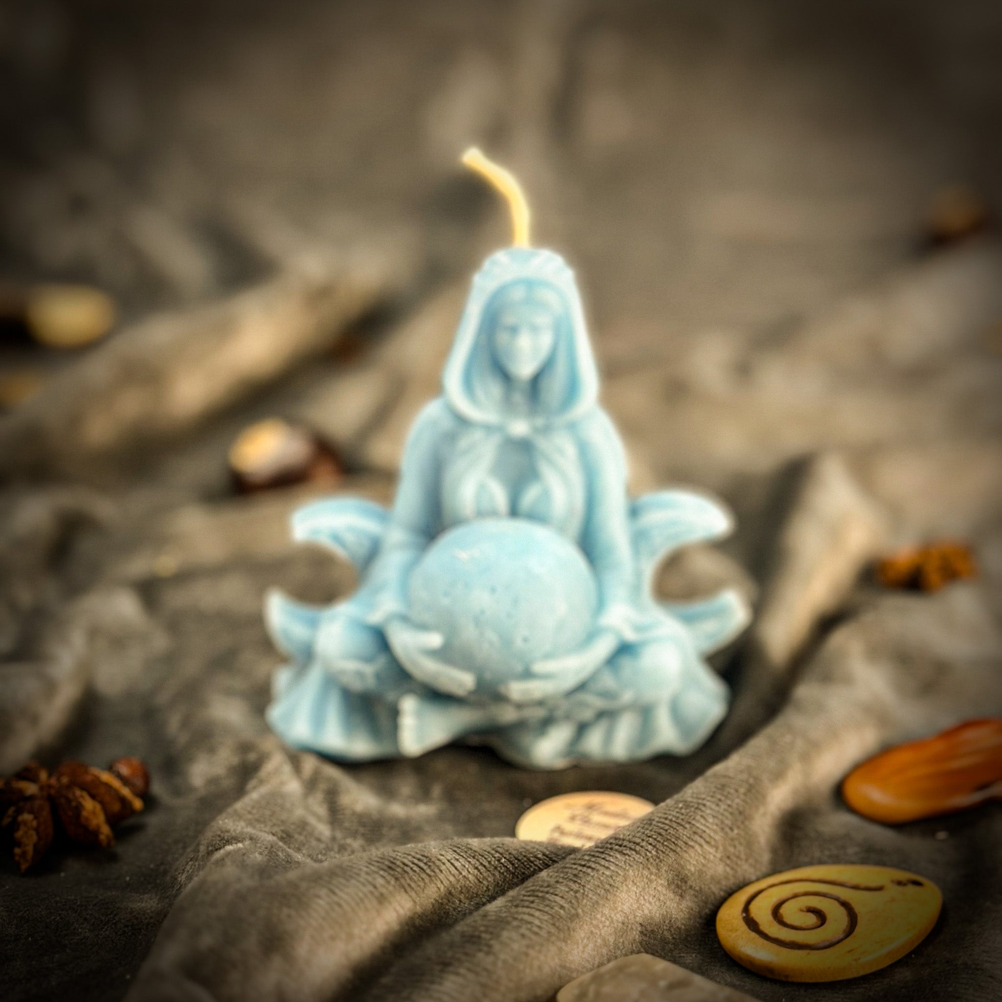 Beeswax Moon Goddess Spell Candle - Lunar Magic & Divine Feminine Energy | Beeswax Candle | Wiccan Center