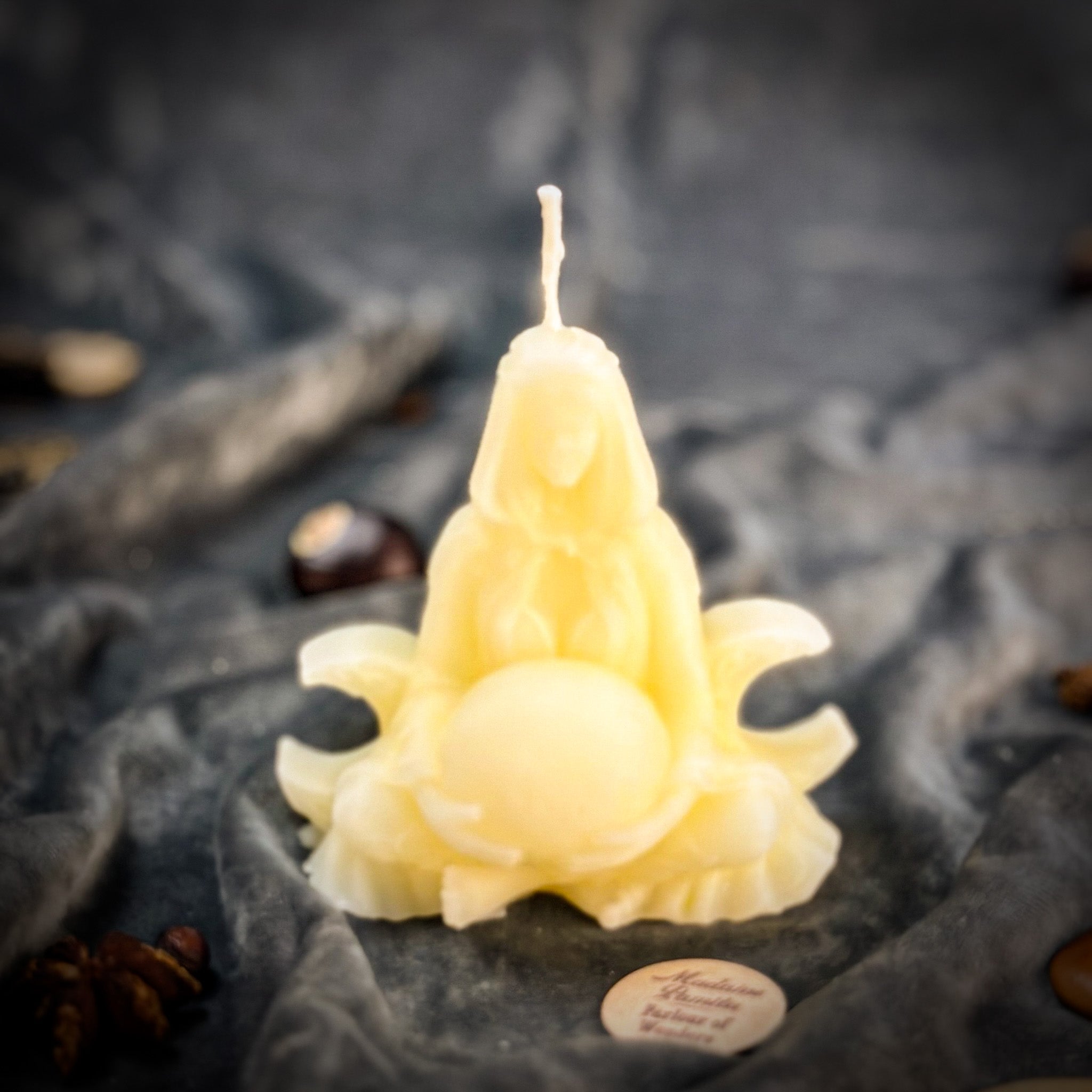 Beeswax Moon Goddess Spell Candle - Lunar Magic & Divine Feminine Energy | Beeswax Candle | Wiccan Center