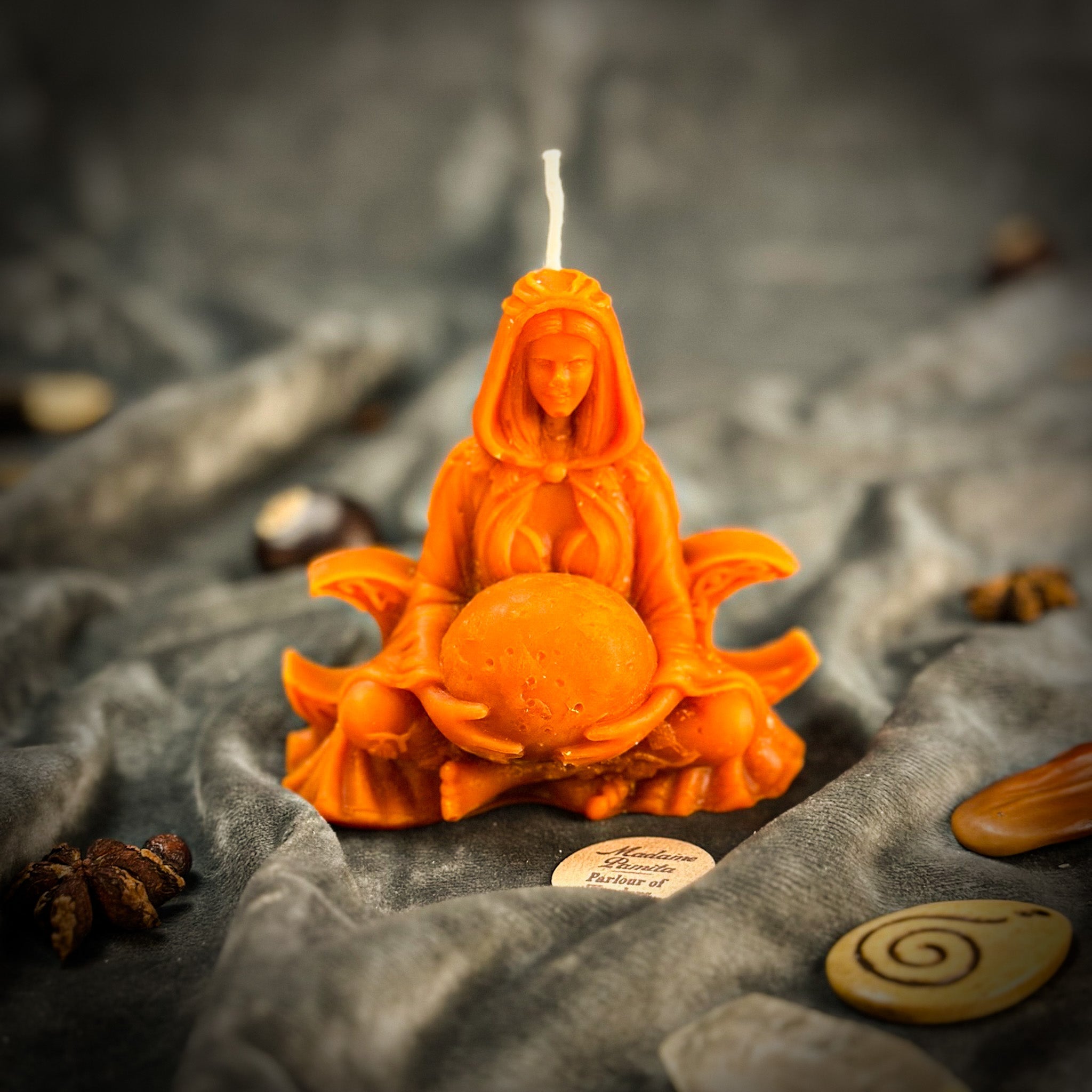Beeswax Moon Goddess Spell Candle - Lunar Magic & Divine Feminine Energy | Beeswax Candle | Wiccan Center