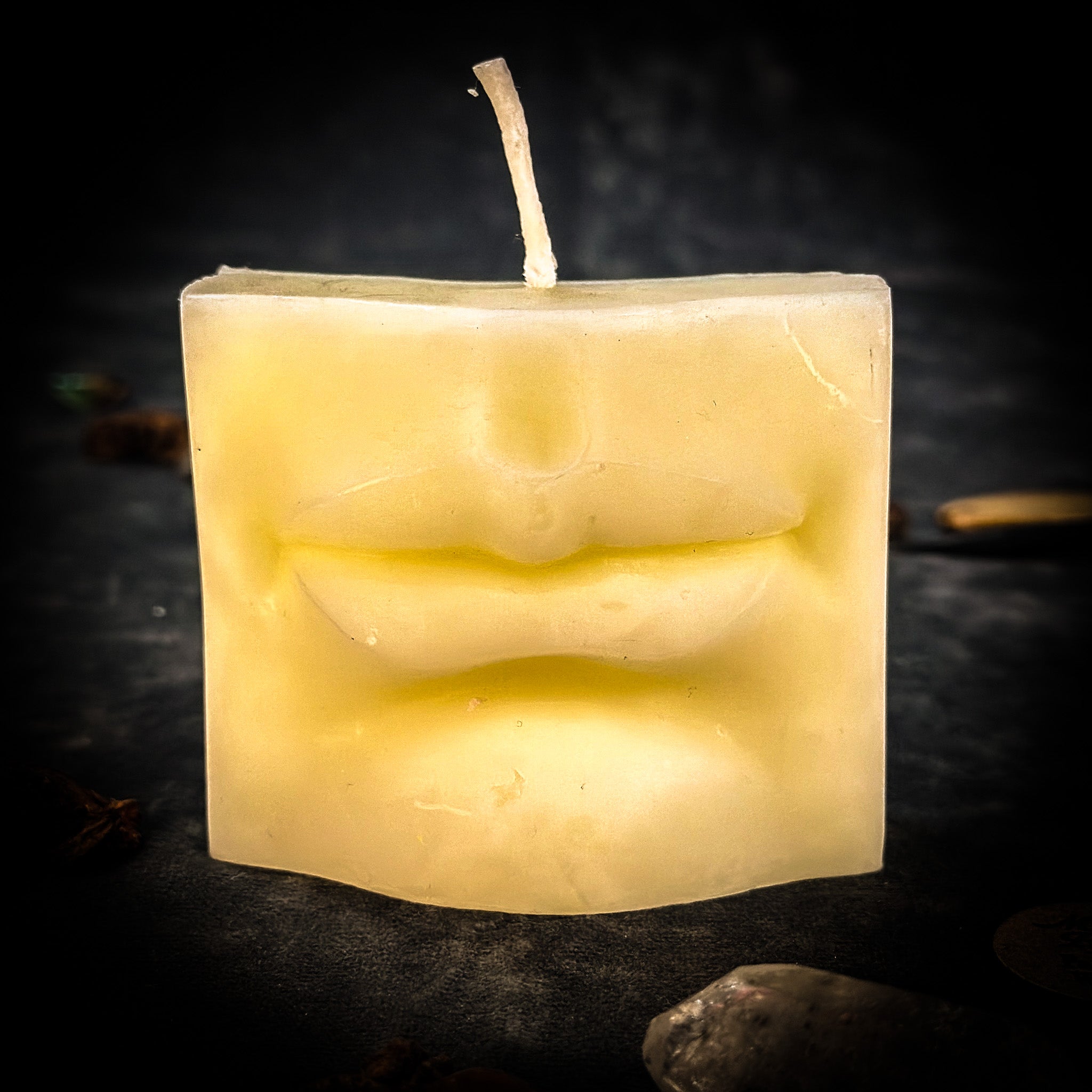 Beeswax Ex-Voto Mouth Spell Candle - Communication, Healing & Speaking Truth | Beeswax Candle | Wiccan Center