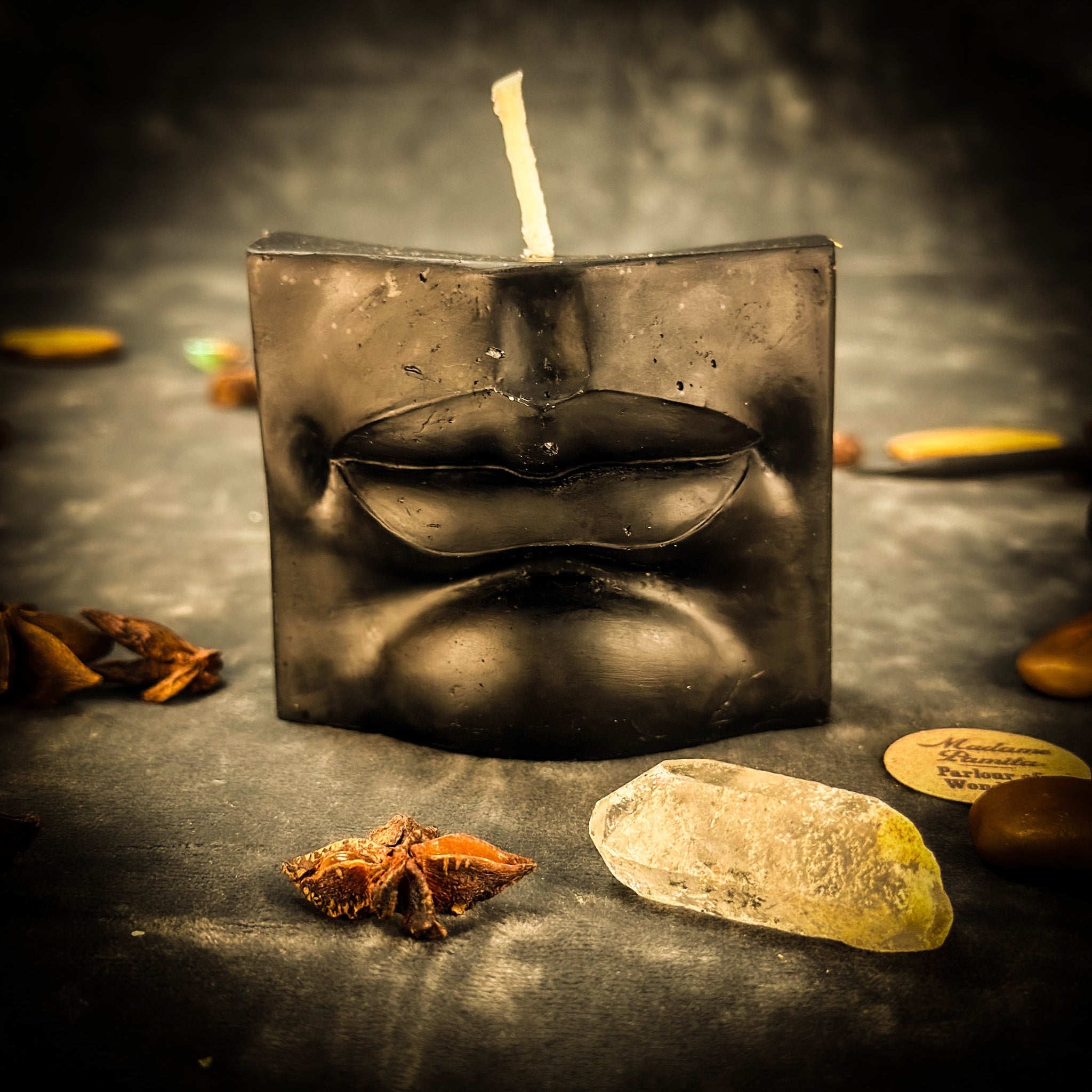 Beeswax Ex-Voto Mouth Spell Candle - Communication, Healing & Speaking Truth | Beeswax Candle | Wiccan Center