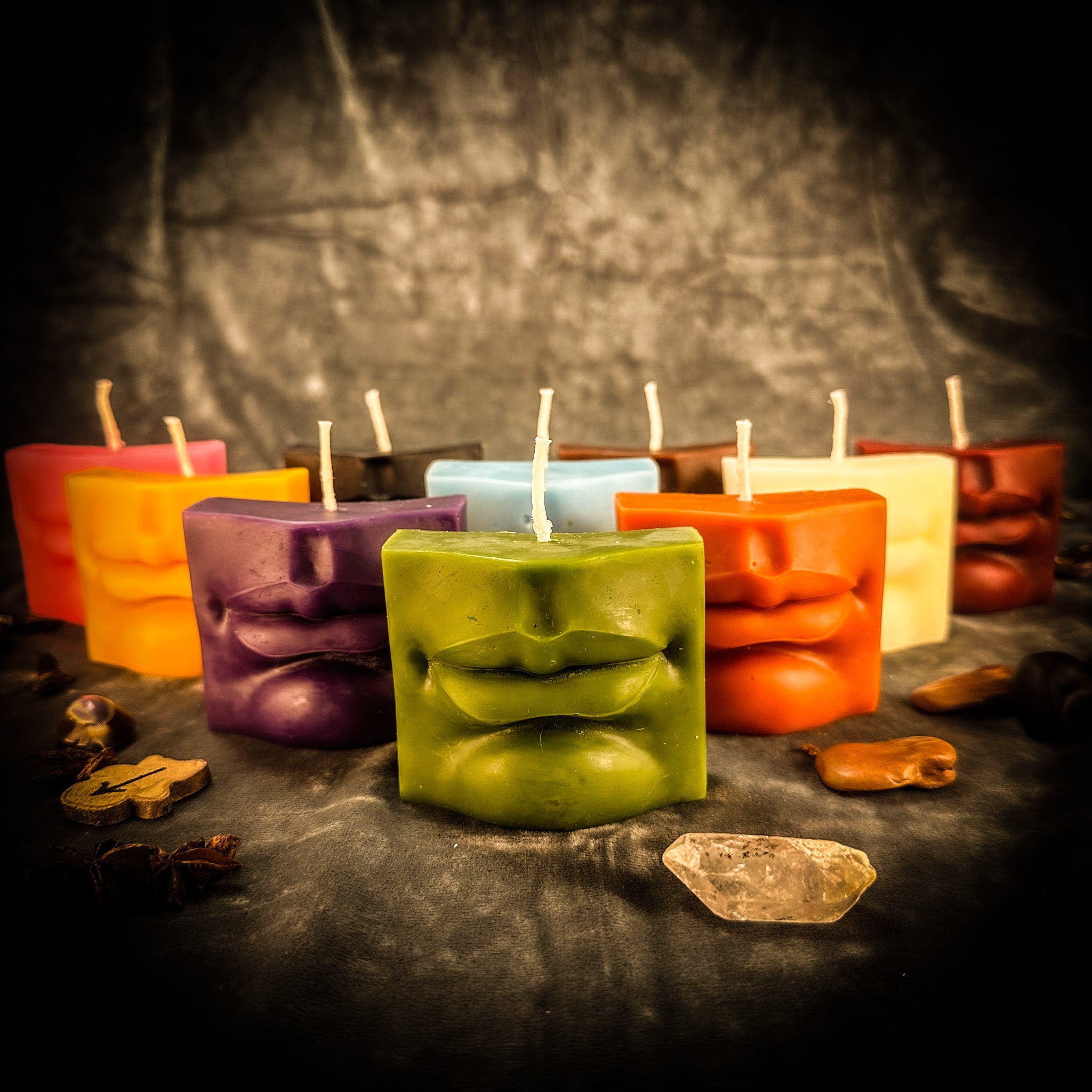 Beeswax Ex-Voto Mouth Spell Candle - Communication, Healing & Speaking Truth | Beeswax Candle | Wiccan Center