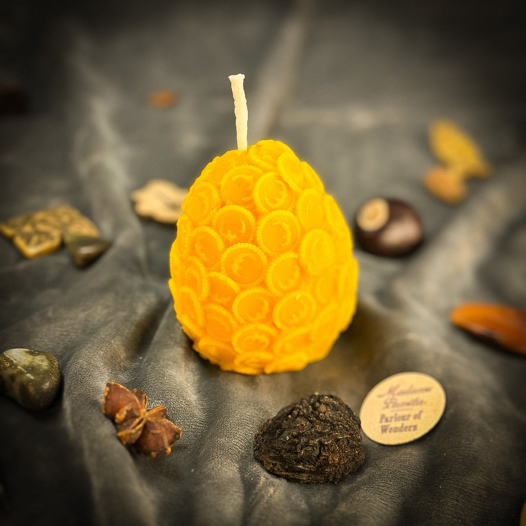Beeswax Nest Egg Spell Candle - Savings & Financial Security | Beeswax Candle | Wiccan Center