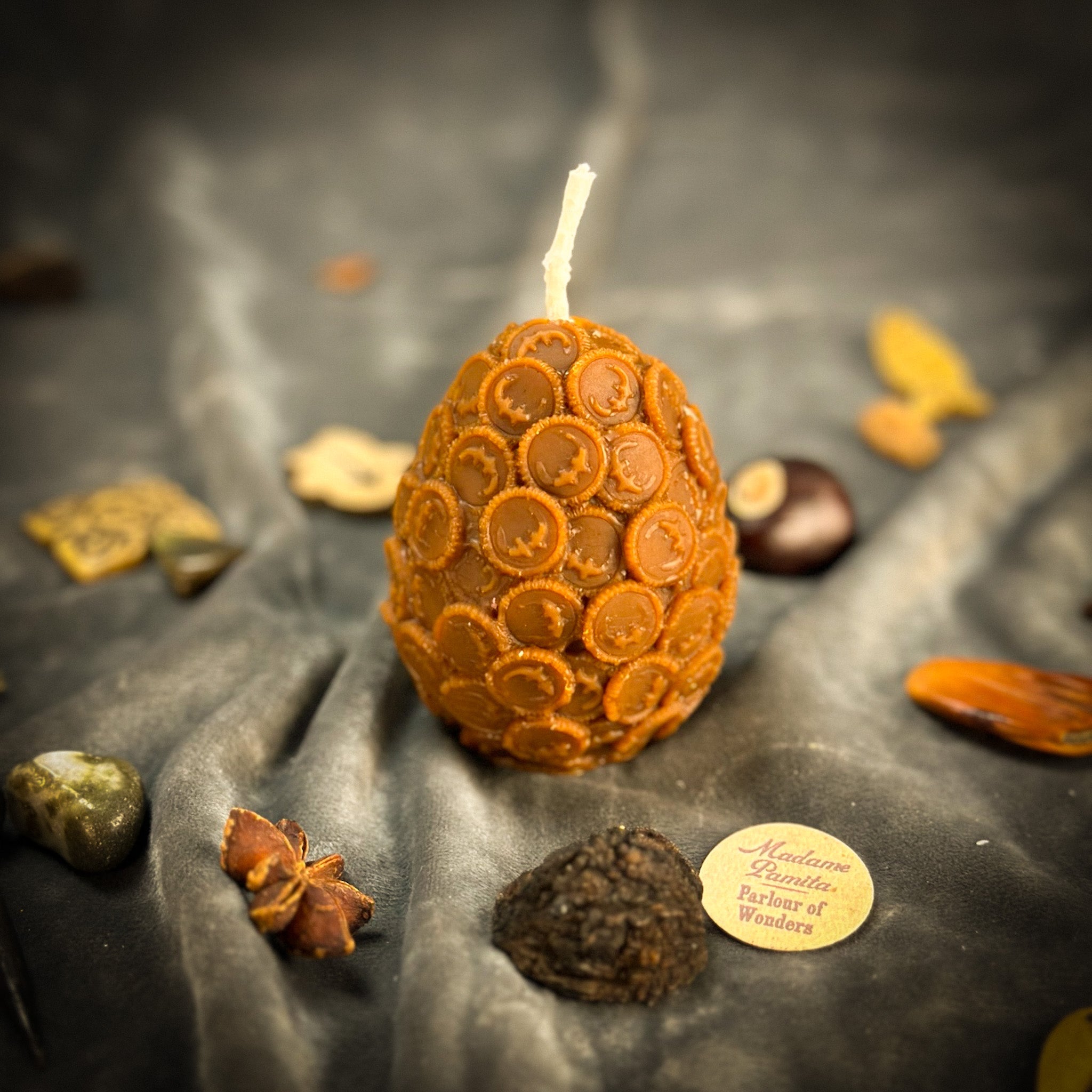 Beeswax Nest Egg Spell Candle - Savings & Financial Security | Beeswax Candle | Wiccan Center