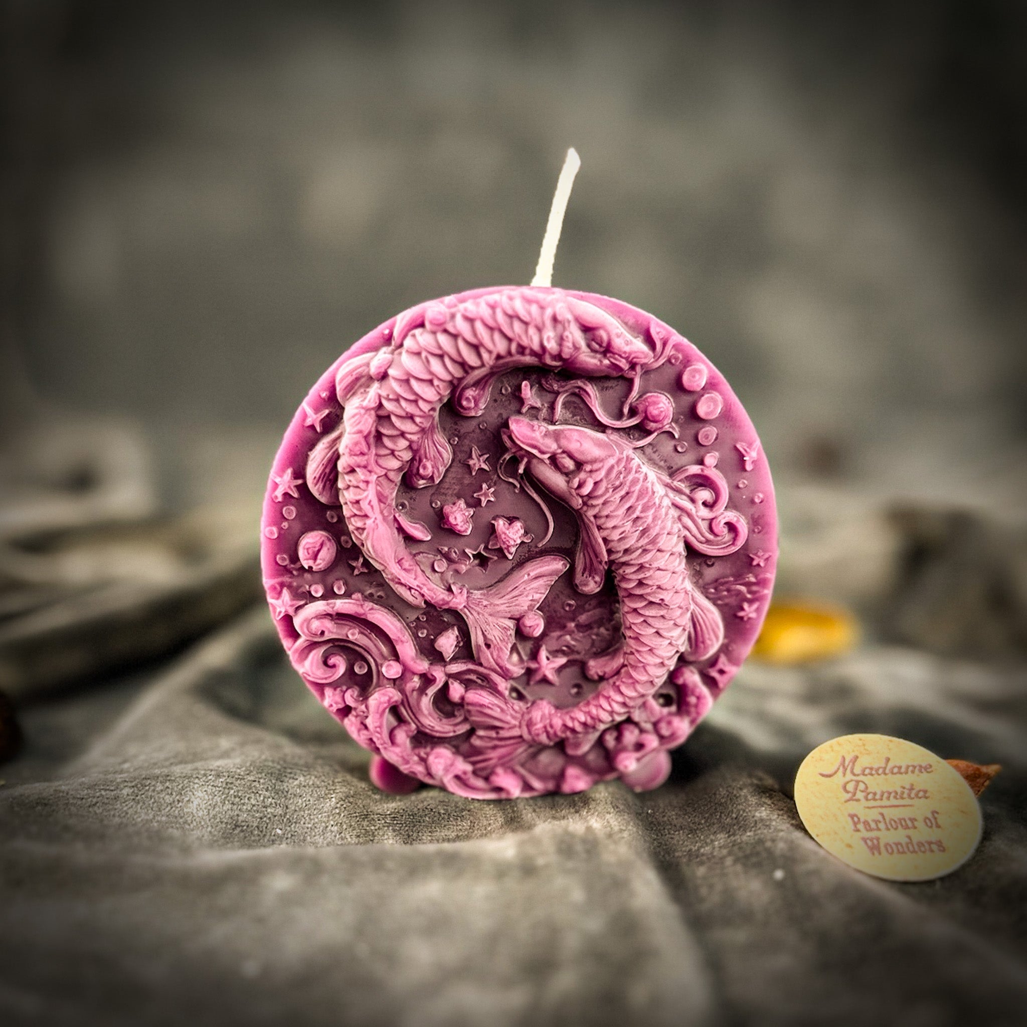Beeswax Pisces Fish Zodiac Spell Candle - Intuition, Compassion & Dreams | Beeswax Candle | Wiccan Center