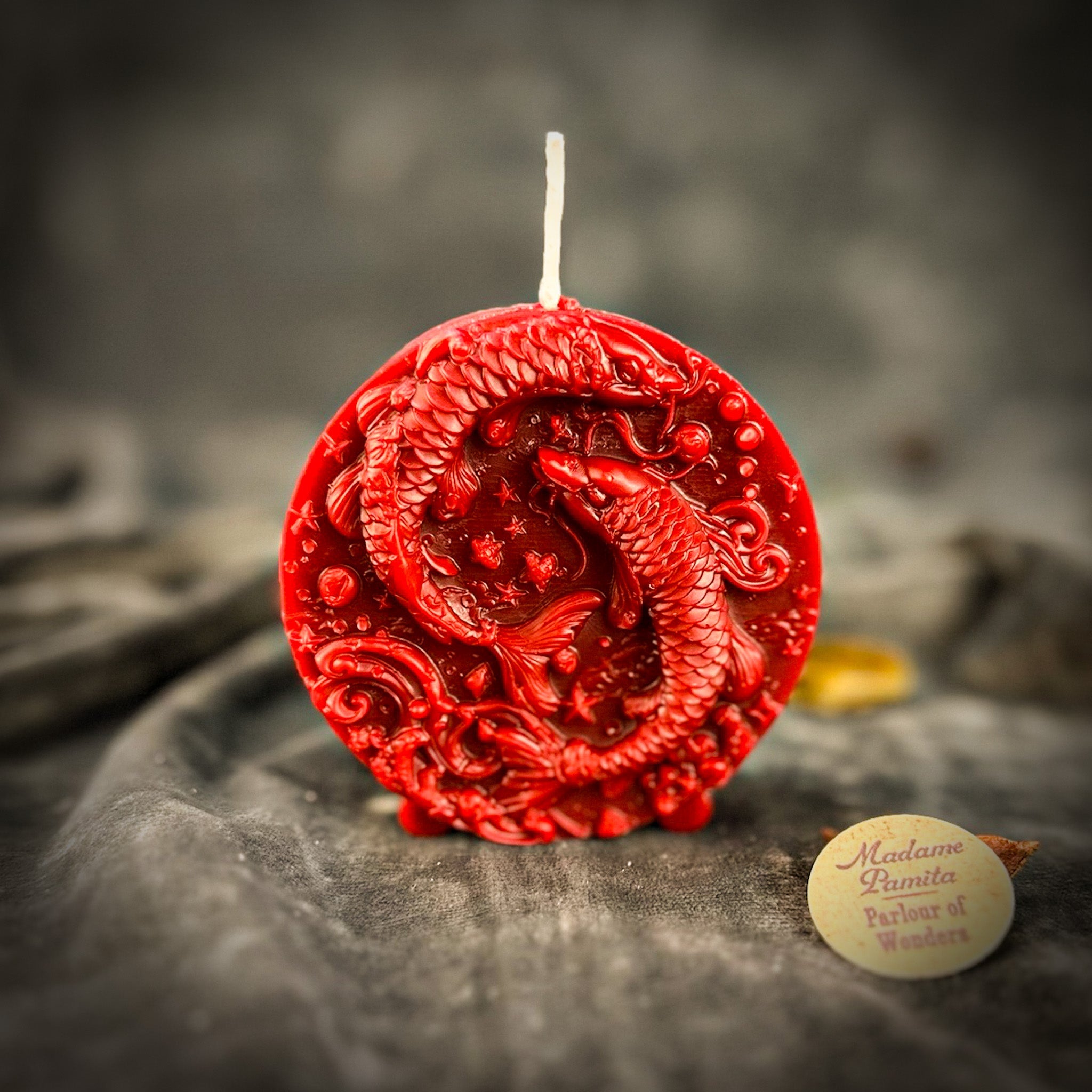 Beeswax Pisces Fish Zodiac Spell Candle - Intuition, Compassion & Dreams | Beeswax Candle | Wiccan Center