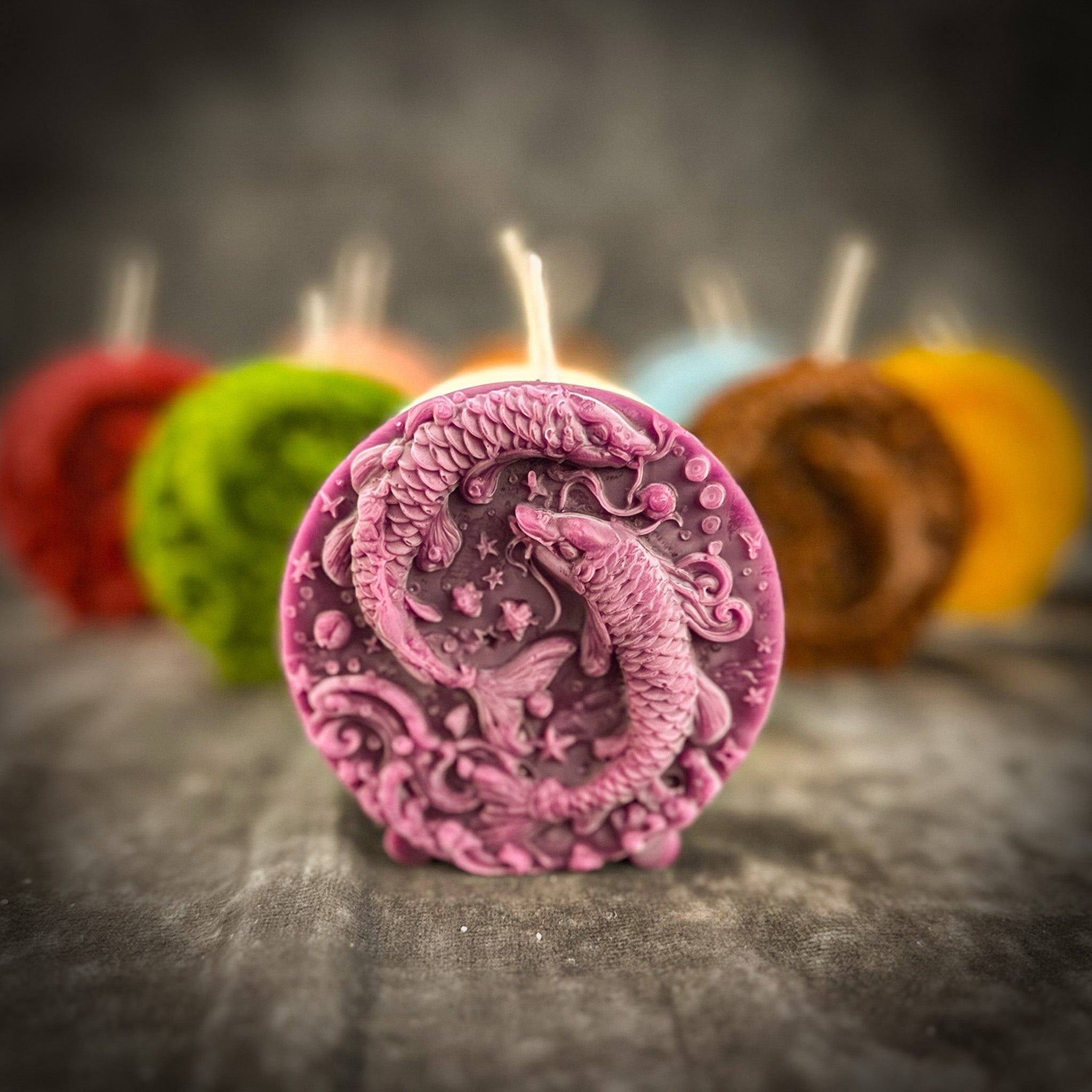 Beeswax Pisces Fish Zodiac Spell Candle - Intuition, Compassion & Dreams | Beeswax Candle | Wiccan Center