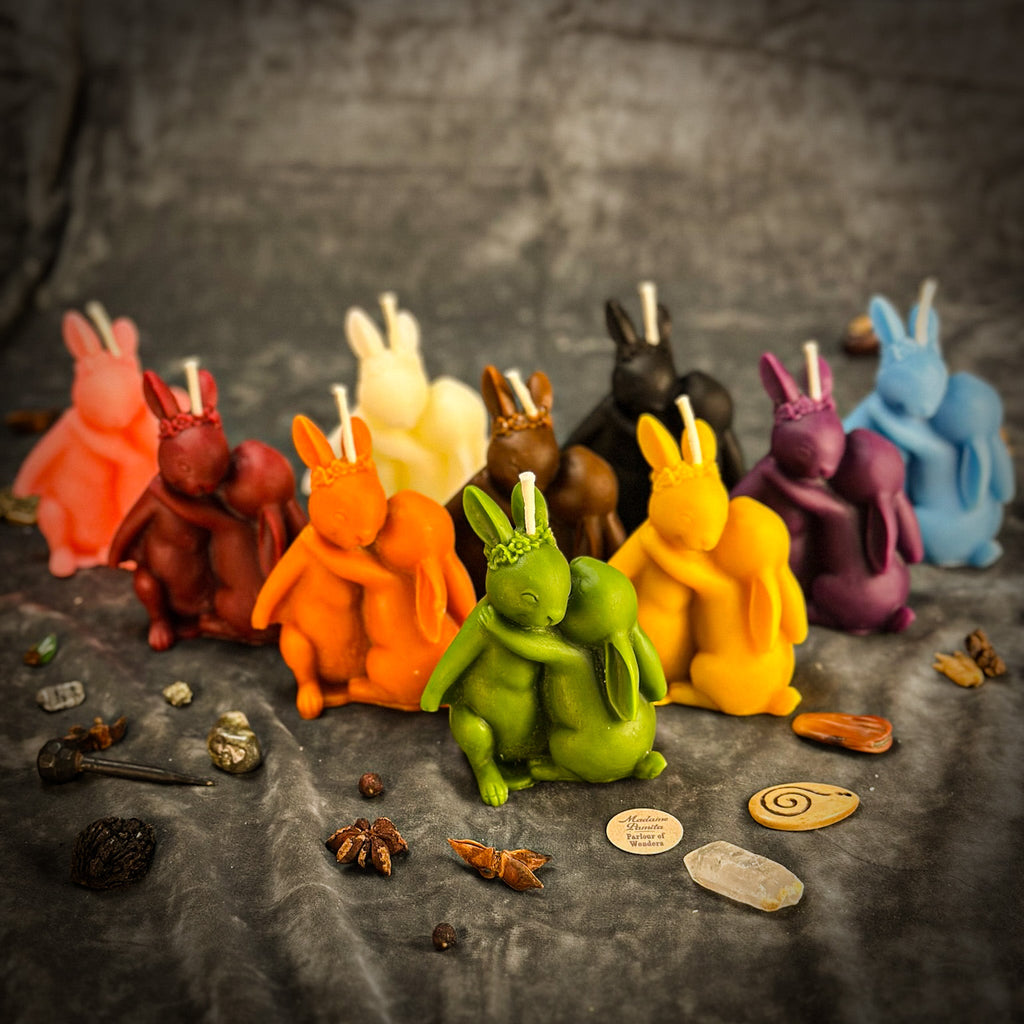 Beeswax Rabbit Rabbit Spell Candle - Good Luck & New Beginnings | Beeswax Candle | Wiccan Center