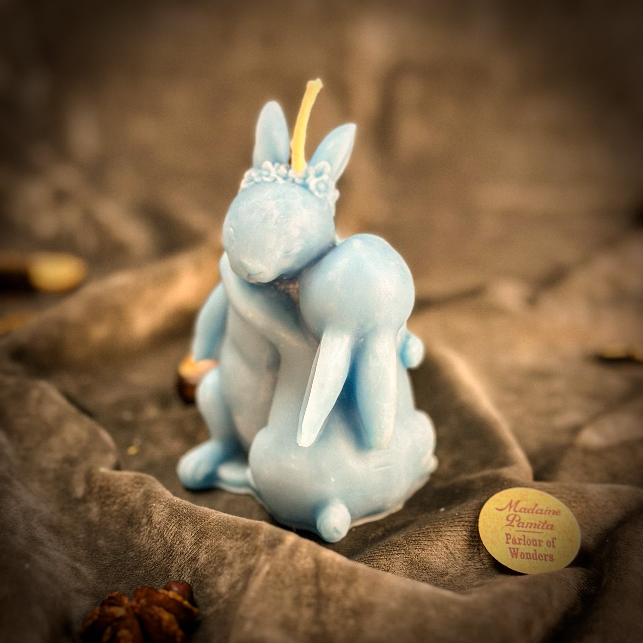 Beeswax Rabbit Rabbit Spell Candle - Good Luck & New Beginnings | Beeswax Candle | Wiccan Center