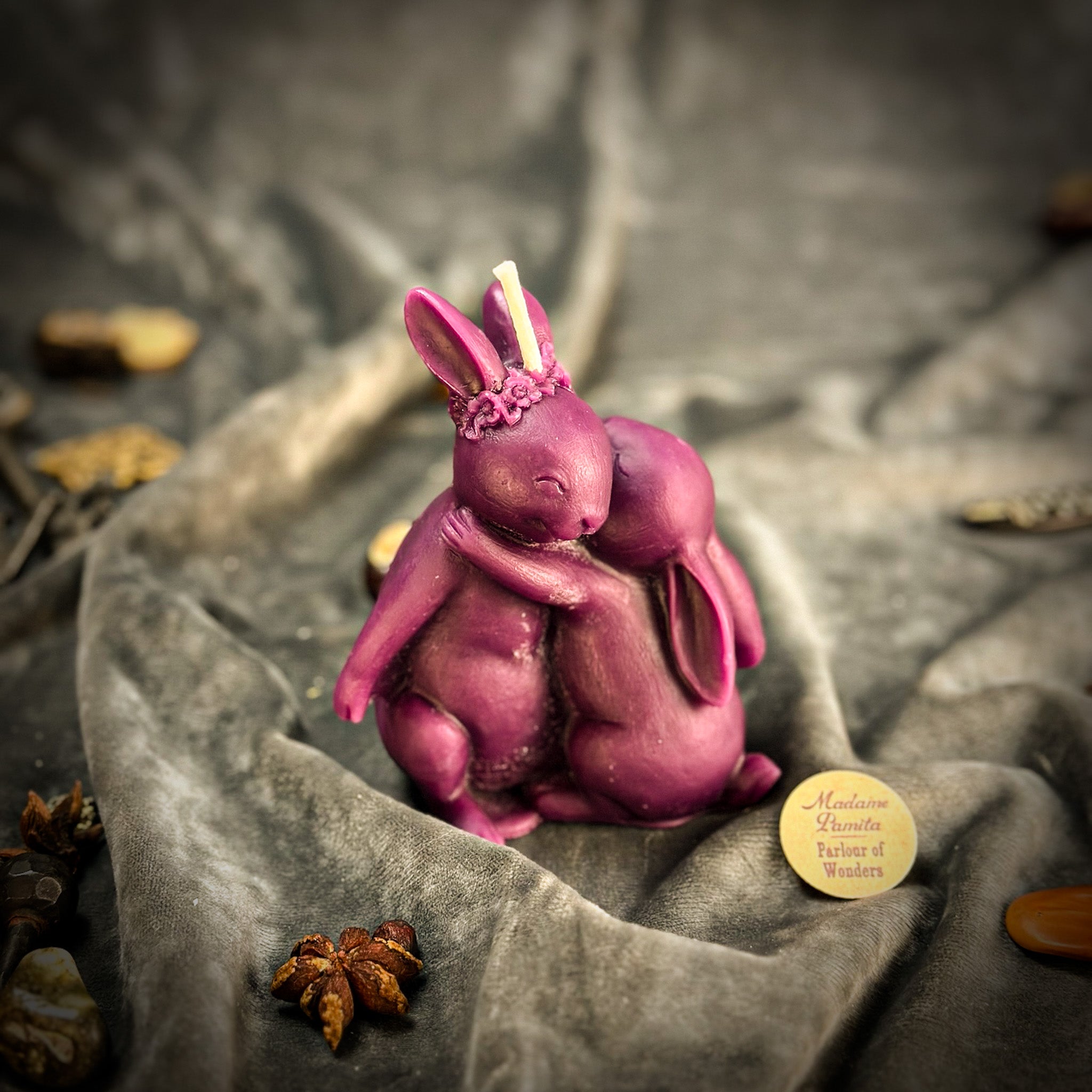 Beeswax Rabbit Rabbit Spell Candle - Good Luck & New Beginnings | Beeswax Candle | Wiccan Center