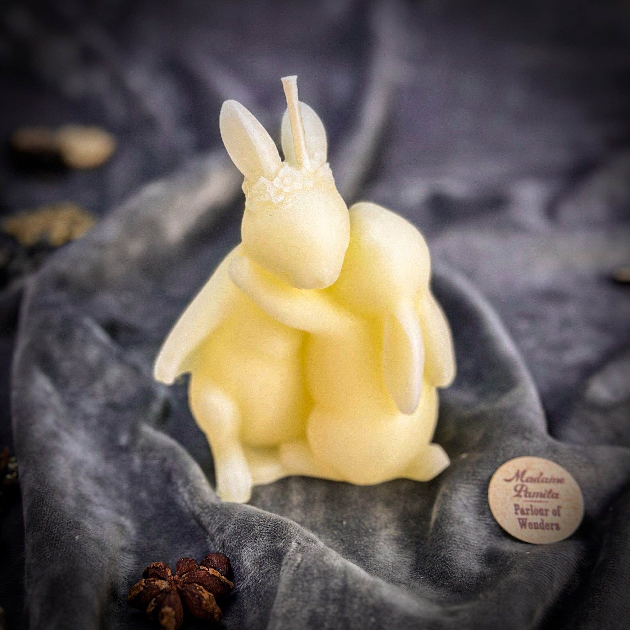 Beeswax Rabbit Rabbit Spell Candle - Good Luck & New Beginnings | Beeswax Candle | Wiccan Center