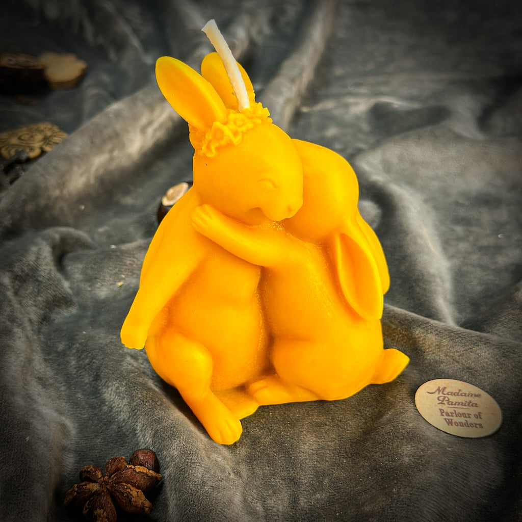 Beeswax Rabbit Rabbit Spell Candle - Good Luck & New Beginnings | Beeswax Candle | Wiccan Center