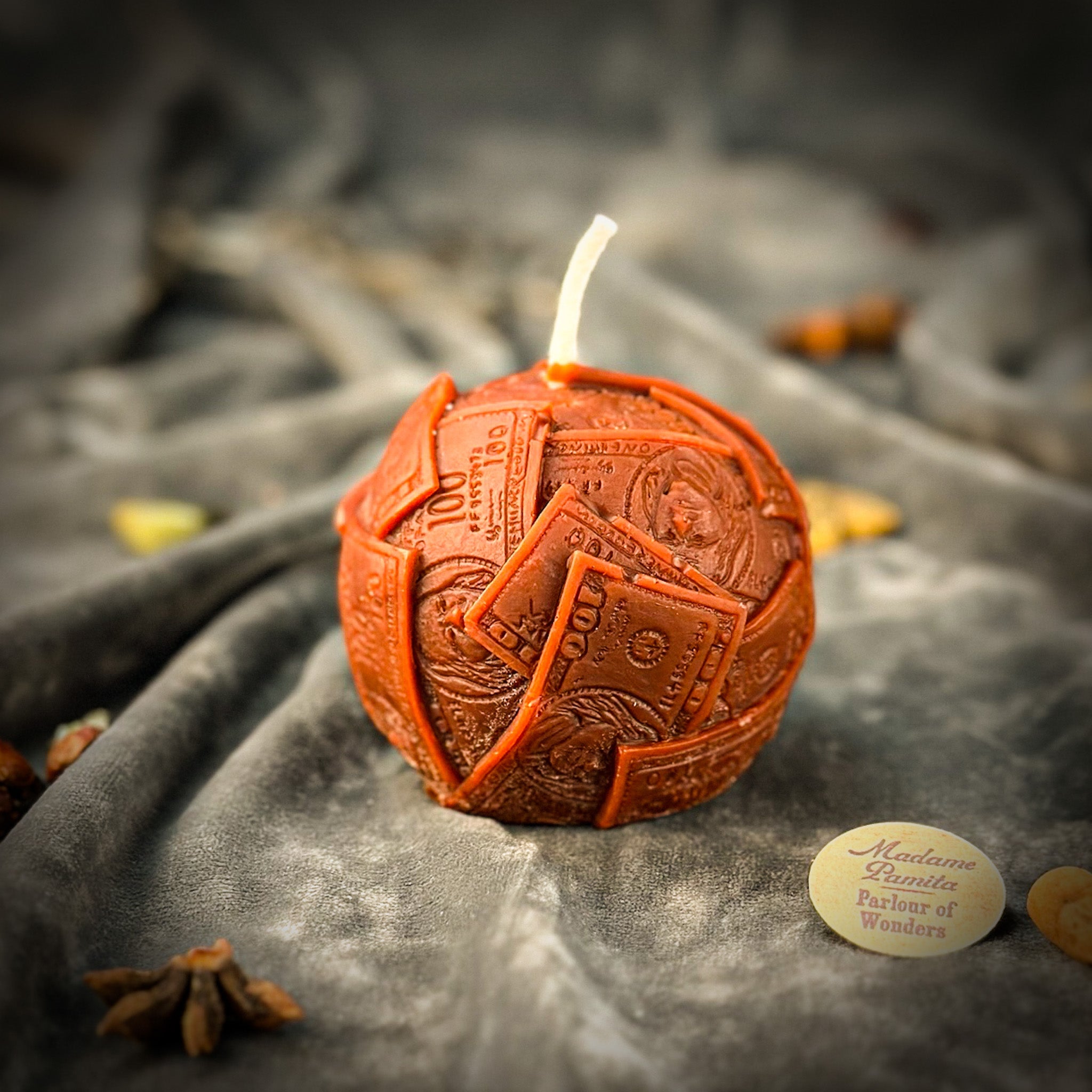 Beeswax Rolling in Dough Spell Candle - Luxury Wealth & Opulent Abundance | Beeswax Candle | Wiccan Center