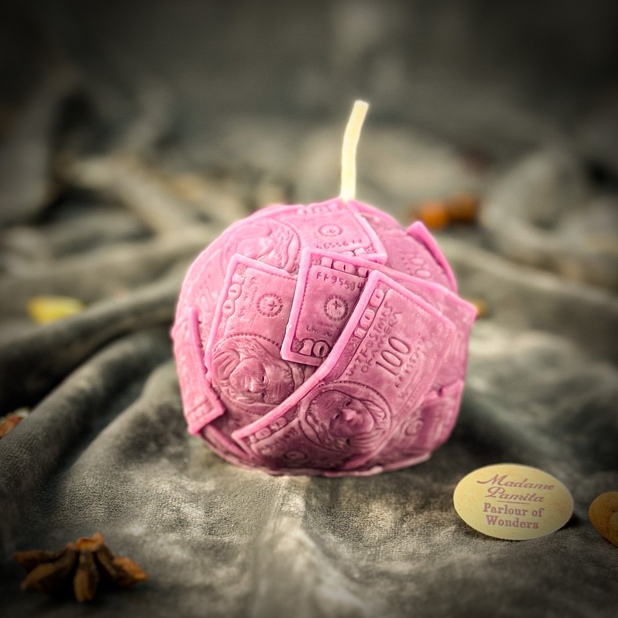 Beeswax Rolling in Dough Spell Candle - Luxury Wealth & Opulent Abundance | Beeswax Candle | Wiccan Center
