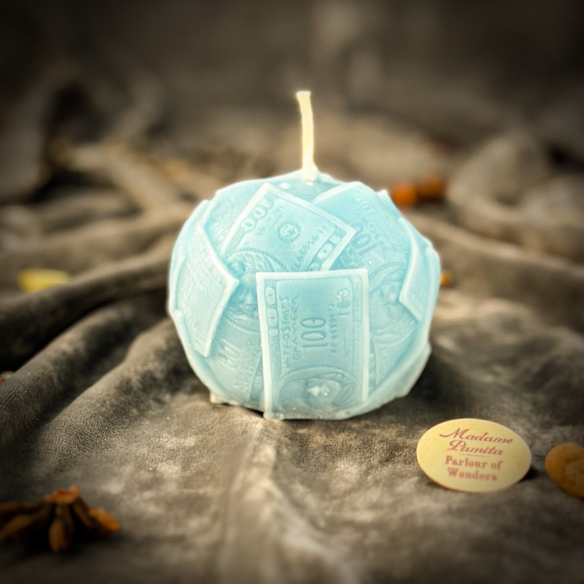 Beeswax Rolling in Dough Spell Candle - Luxury Wealth & Opulent Abundance | Beeswax Candle | Wiccan Center