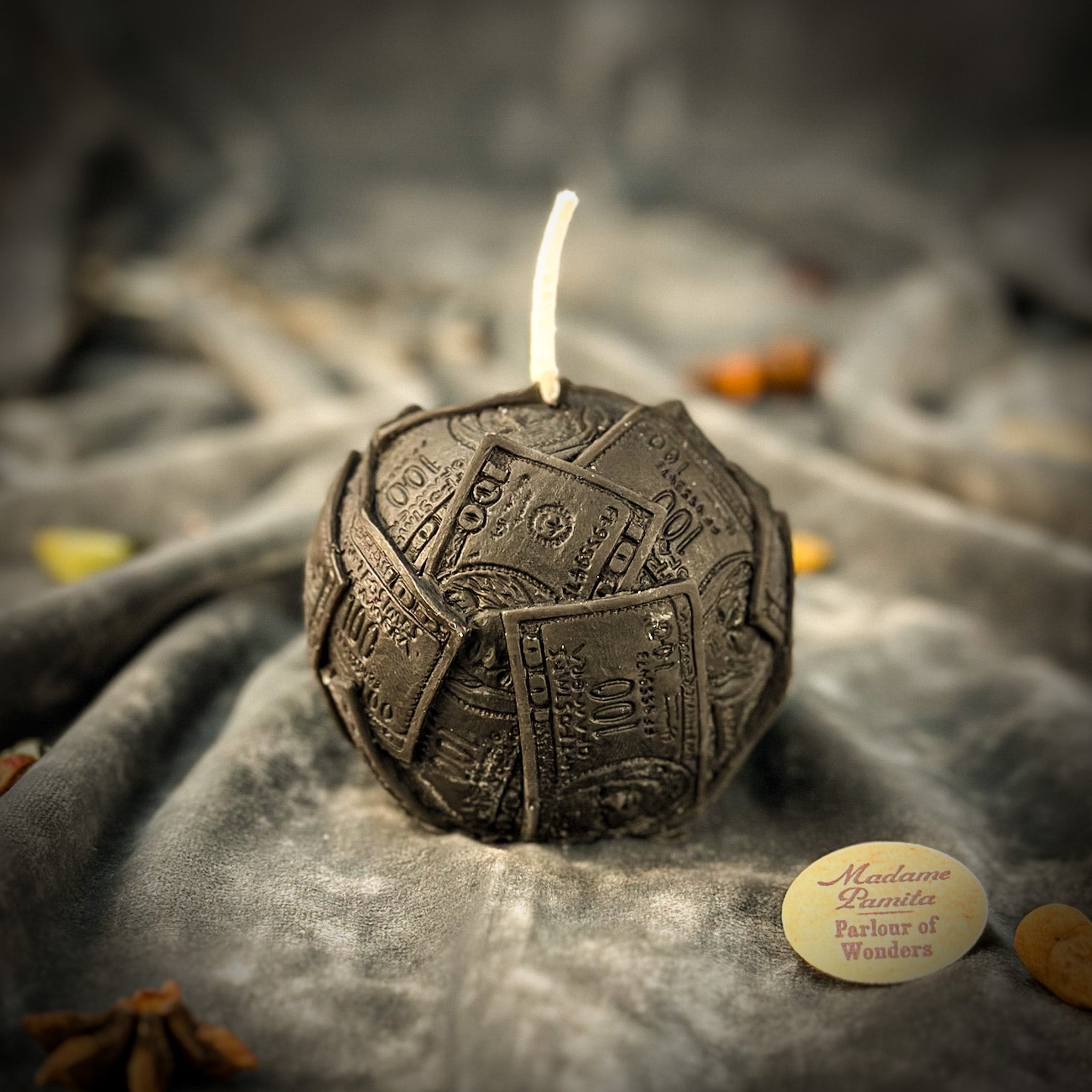 Beeswax Rolling in Dough Spell Candle - Luxury Wealth & Opulent Abundance | Beeswax Candle | Wiccan Center