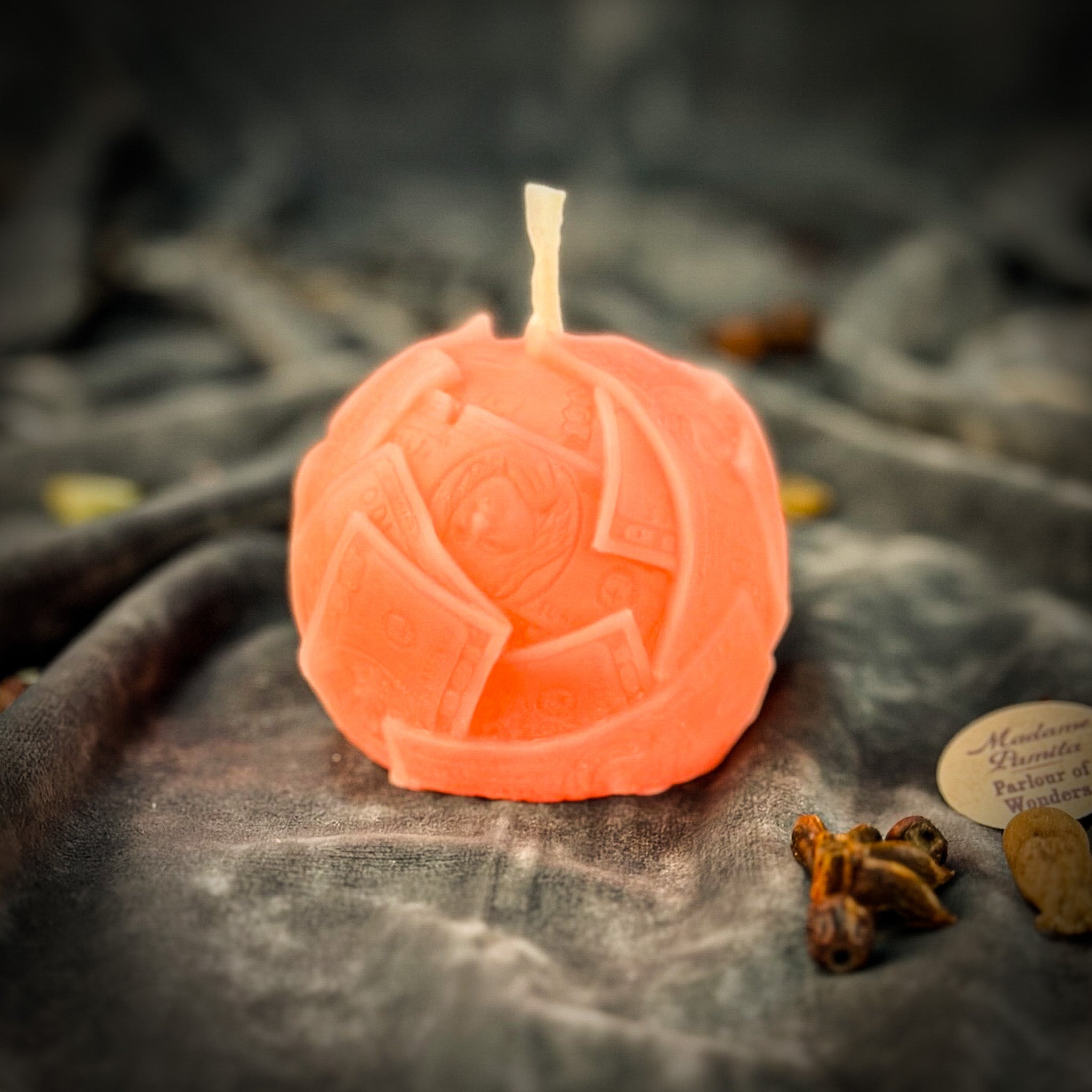 Beeswax Rolling in Dough Spell Candle - Luxury Wealth & Opulent Abundance | Beeswax Candle | Wiccan Center