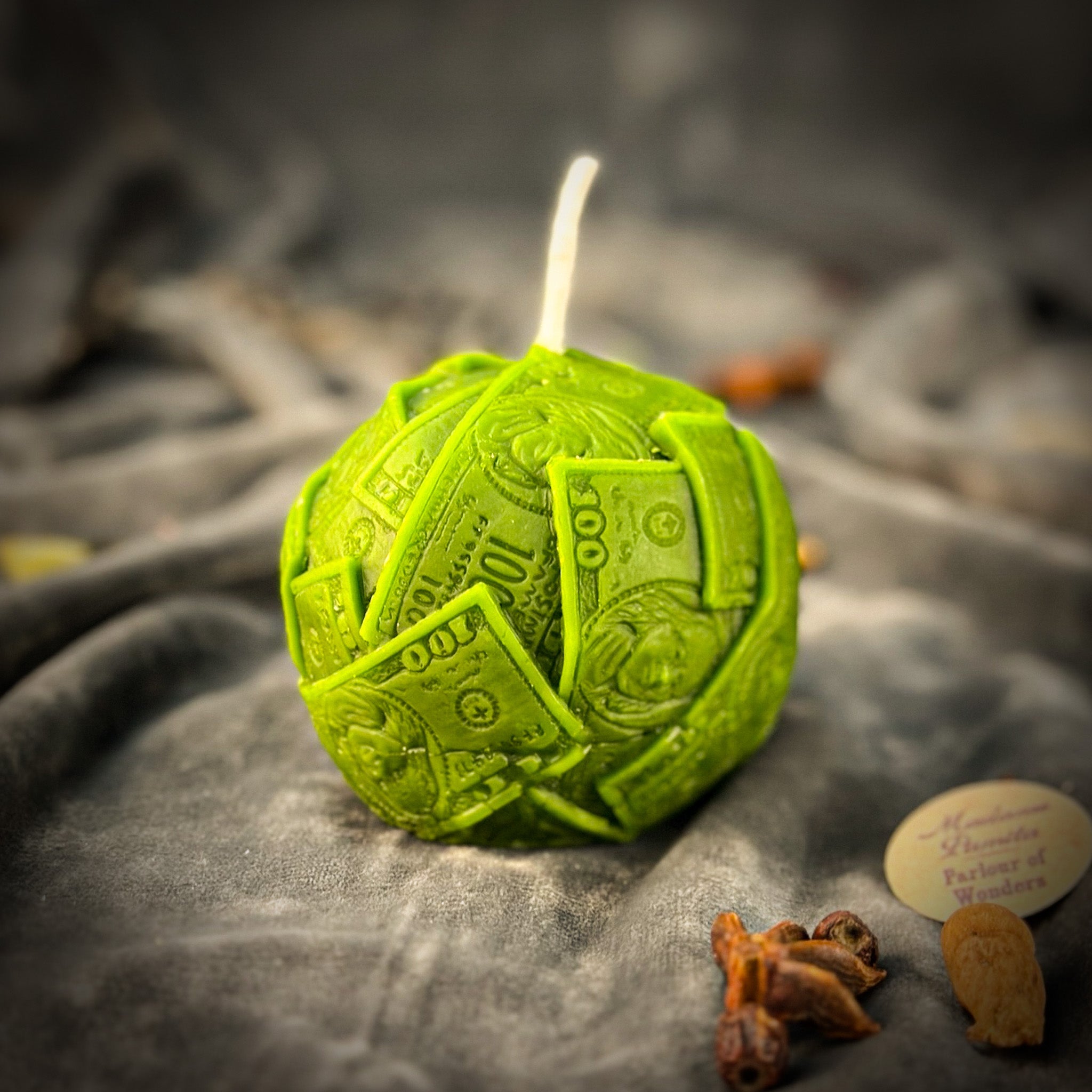 Beeswax Rolling in Dough Spell Candle - Luxury Wealth & Opulent Abundance | Beeswax Candle | Wiccan Center