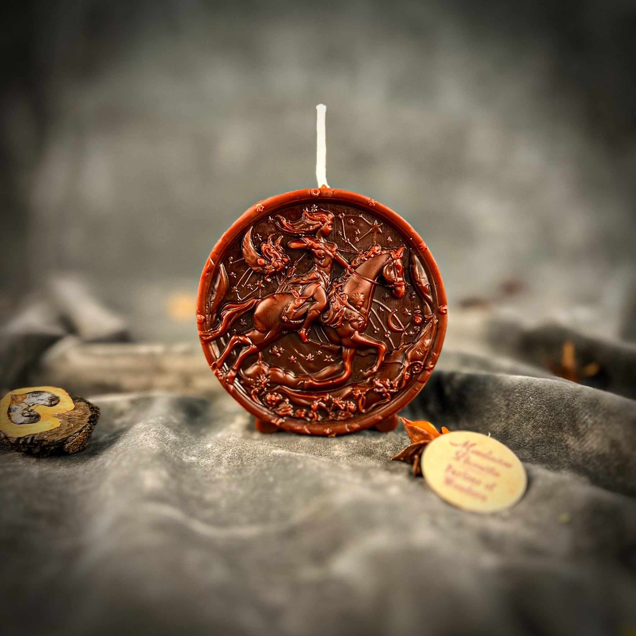 Beeswax Sagittarius Archer Zodiac Spell Candle - Adventure, Wisdom & Optimism | Beeswax Candle | Wiccan Center