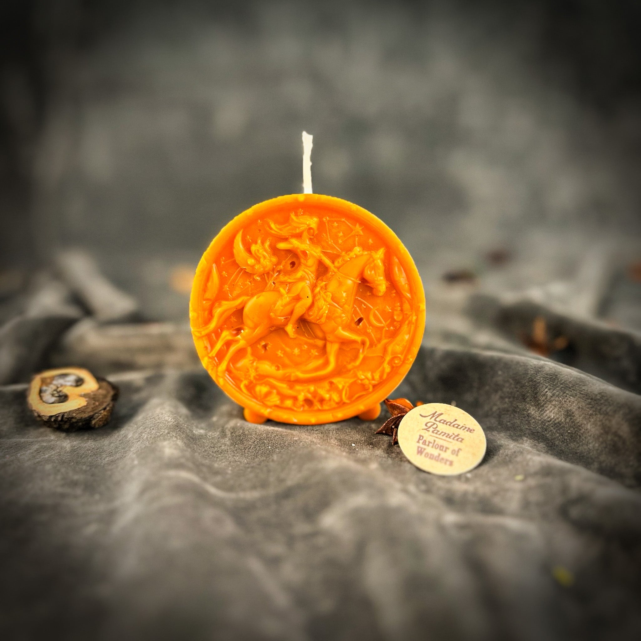 Beeswax Sagittarius Archer Zodiac Spell Candle - Adventure, Wisdom & Optimism | Beeswax Candle | Wiccan Center