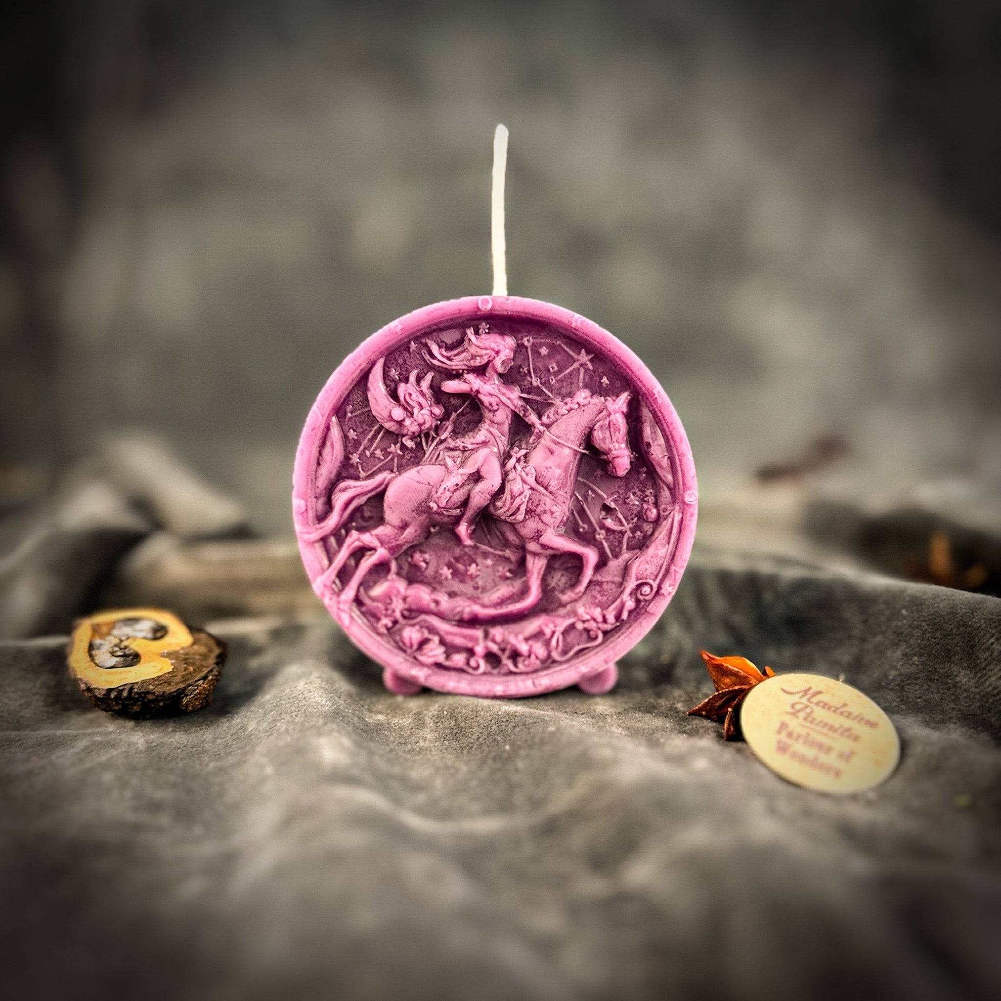 Beeswax Sagittarius Archer Zodiac Spell Candle - Adventure, Wisdom & Optimism | Beeswax Candle | Wiccan Center