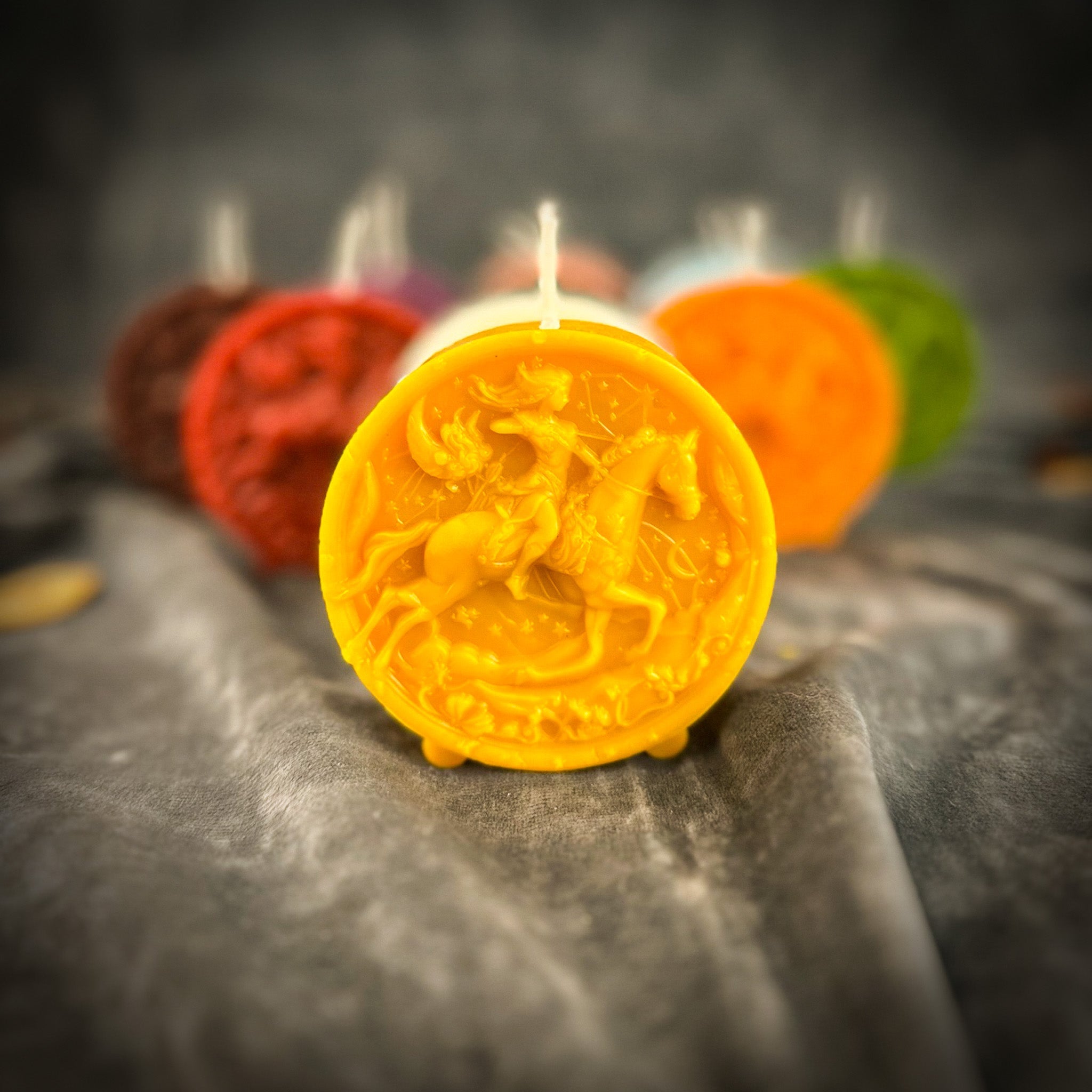Beeswax Sagittarius Archer Zodiac Spell Candle - Adventure, Wisdom & Optimism | Beeswax Candle | Wiccan Center
