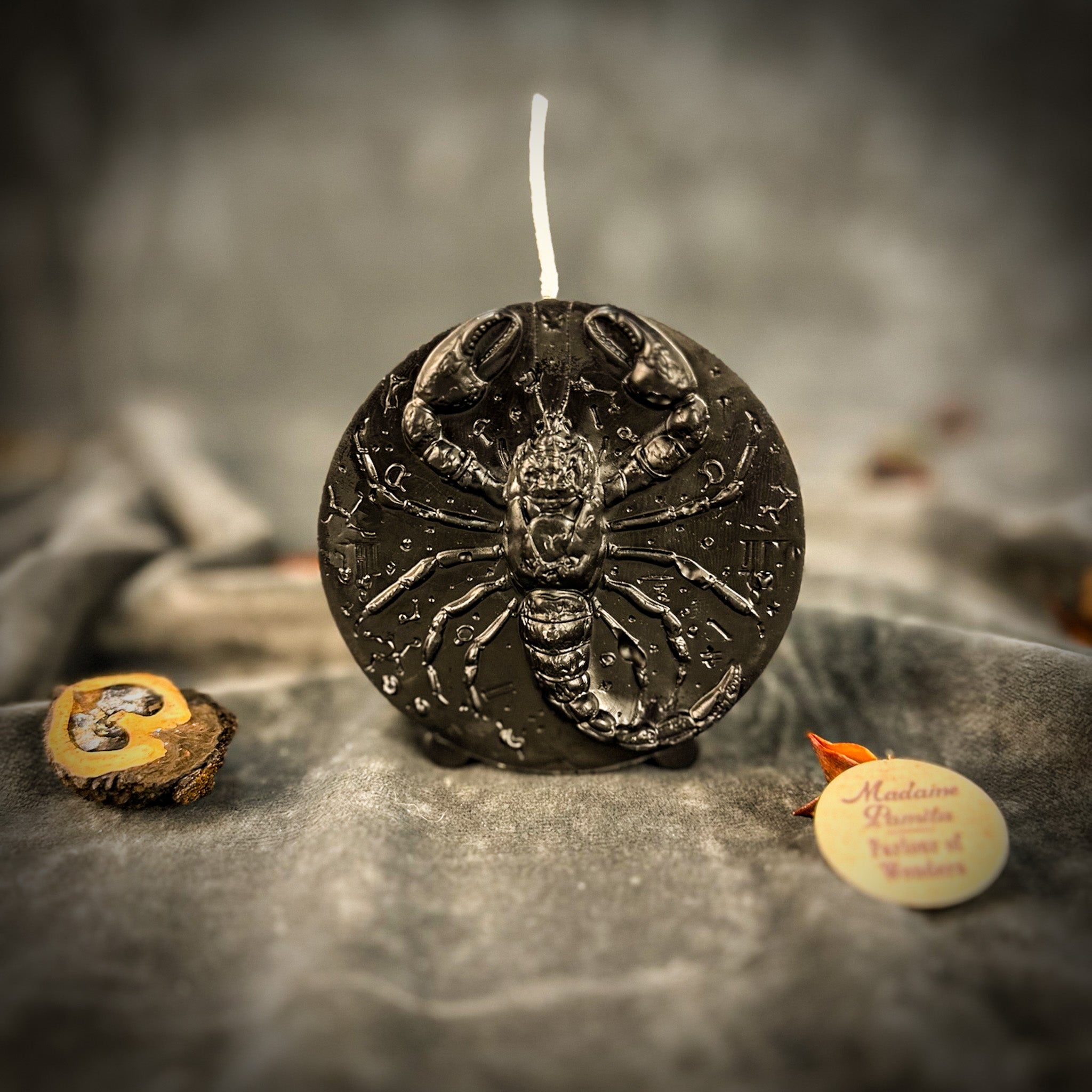 Beeswax Scorpio Scorpion Zodiac Spell Candle - Transformation, Power & Intuition | Beeswax Candle | Wiccan Center