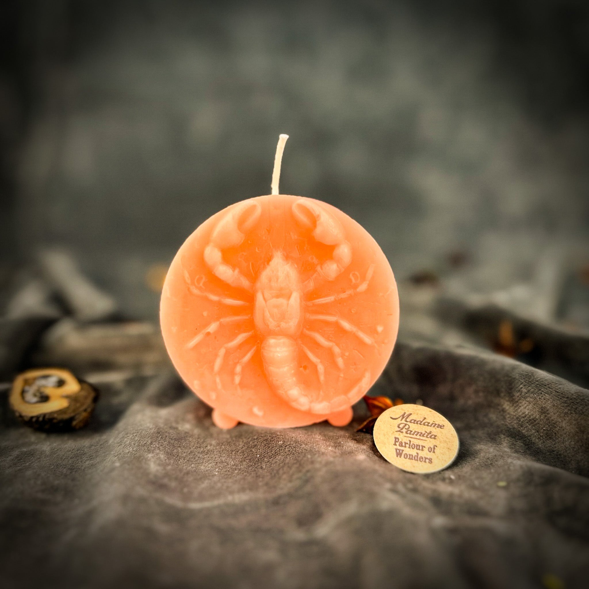 Beeswax Scorpio Scorpion Zodiac Spell Candle - Transformation, Power & Intuition | Beeswax Candle | Wiccan Center
