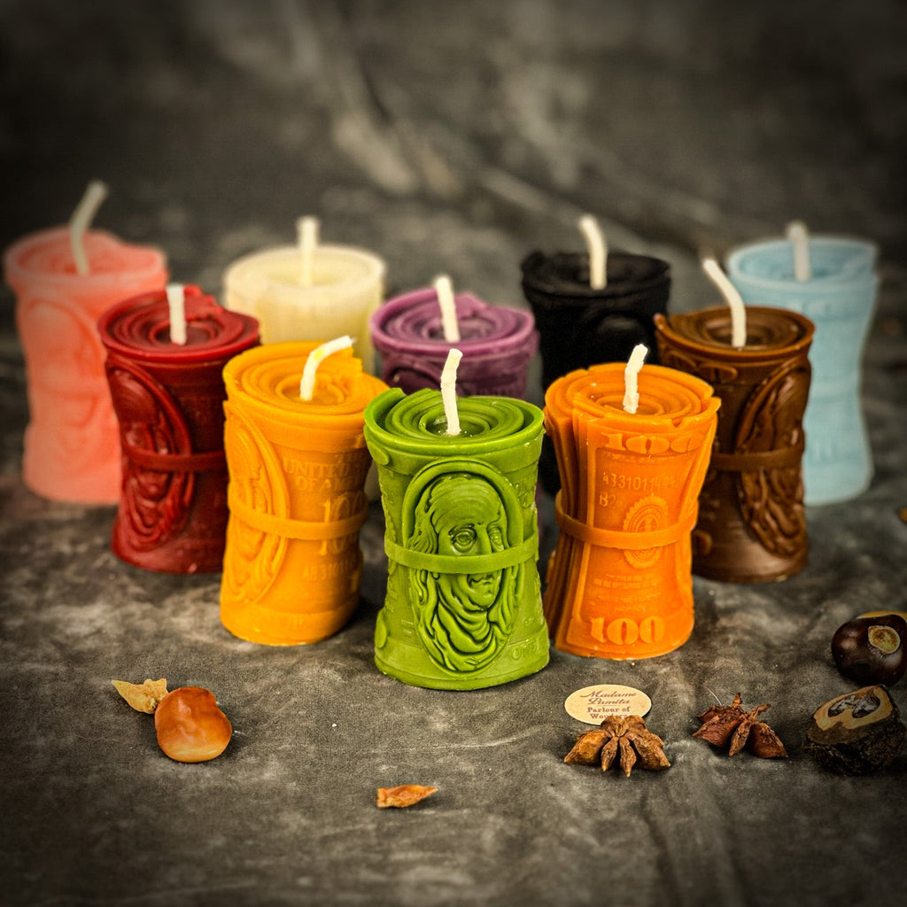Beeswax Pay Me Spell Candle - Debt Collection & Fair Compensation | Beeswax Candle | Wiccan Center