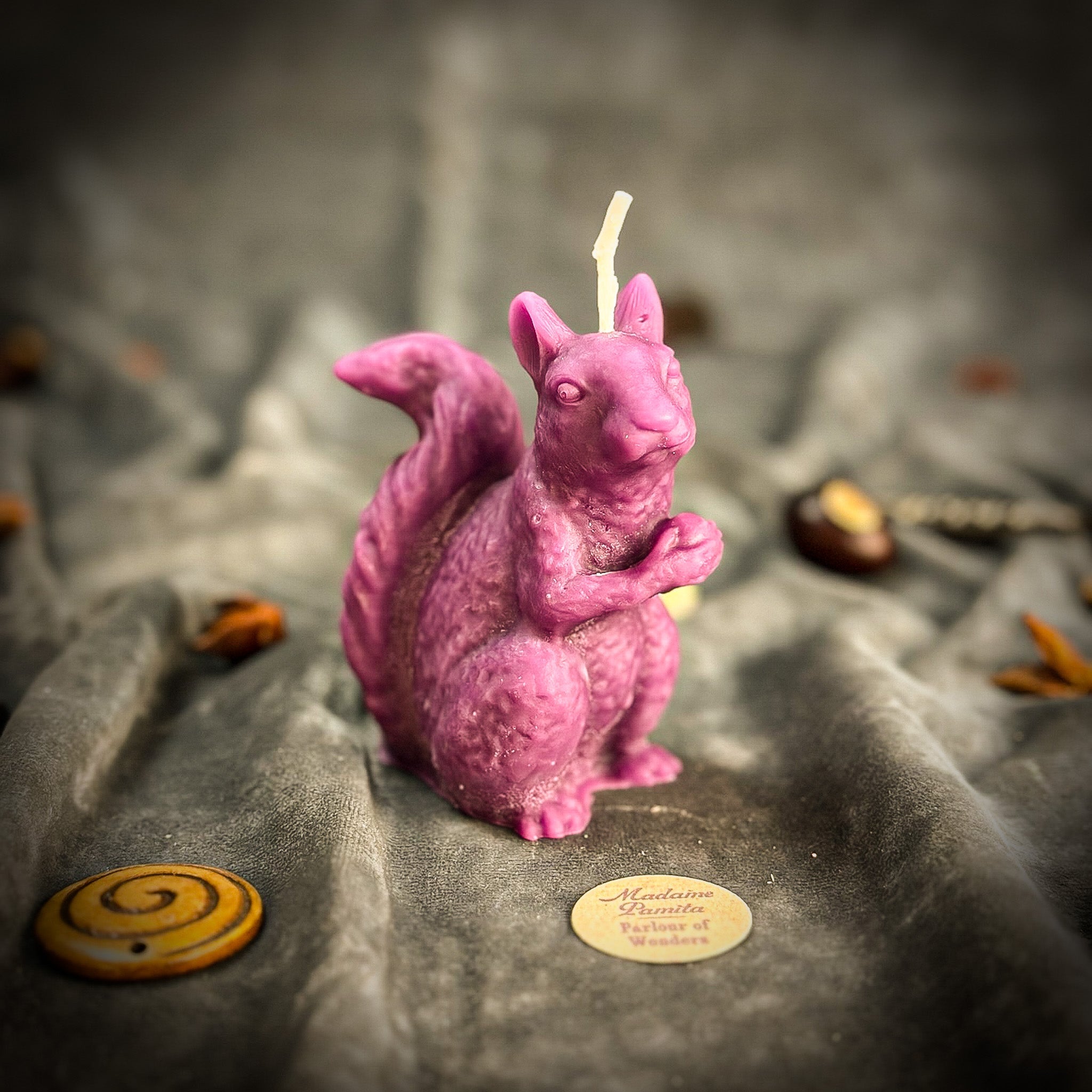 Beeswax Squirrel of Abundance Spell Candle - Savings, Prosperity & Preparation | Beeswax Candle | Wiccan Center