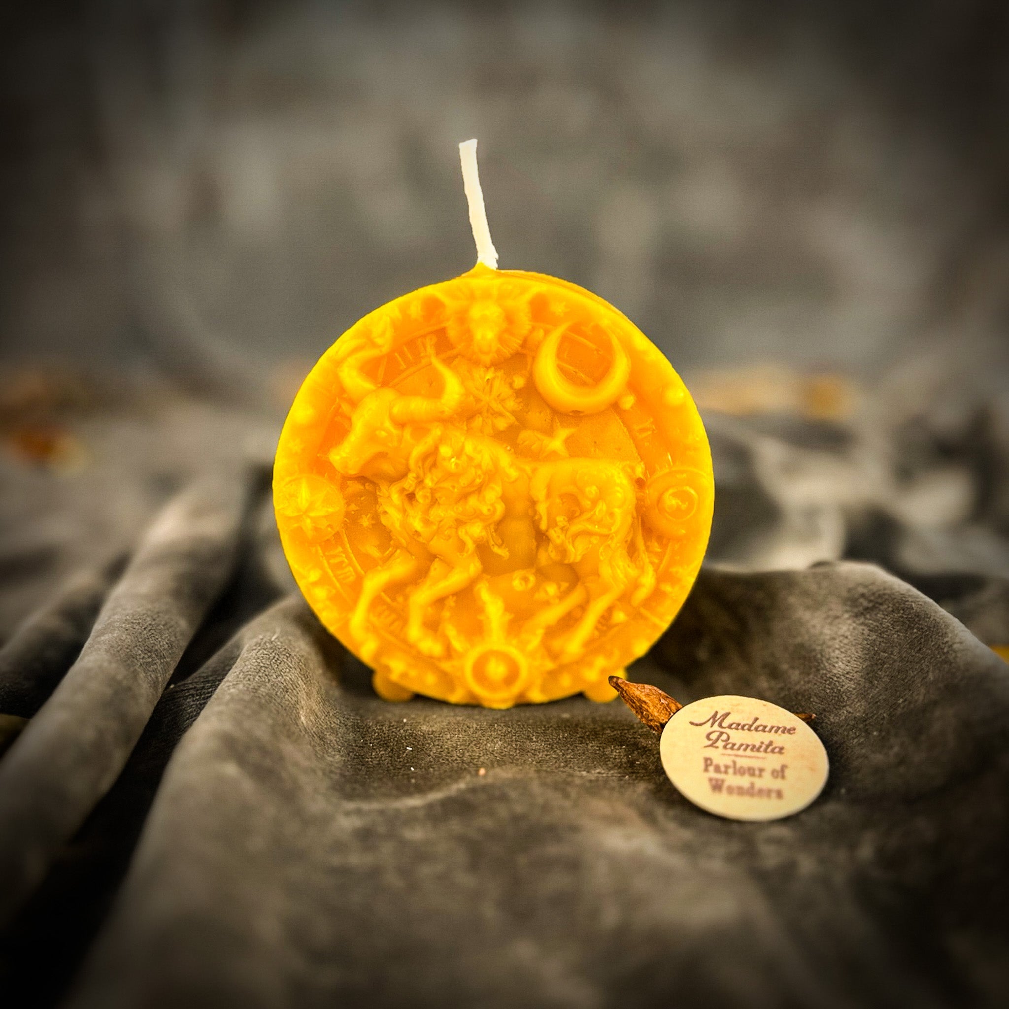Beeswax Taurus Bull Zodiac Spell Candle - Abundance, Stability & Sensuality | Beeswax Candle | Wiccan Center