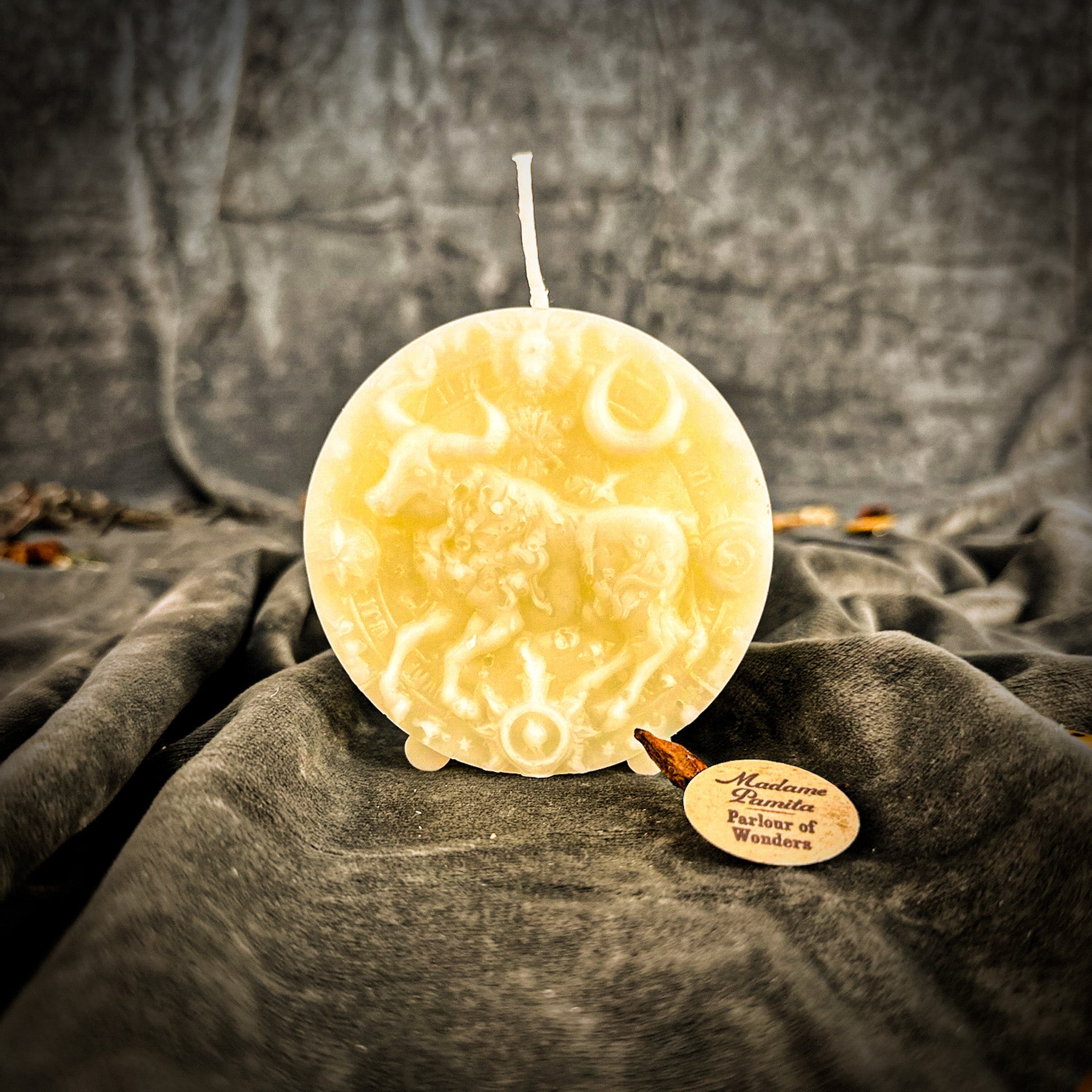 Beeswax Taurus Bull Zodiac Spell Candle - Abundance, Stability & Sensuality | Beeswax Candle | Wiccan Center