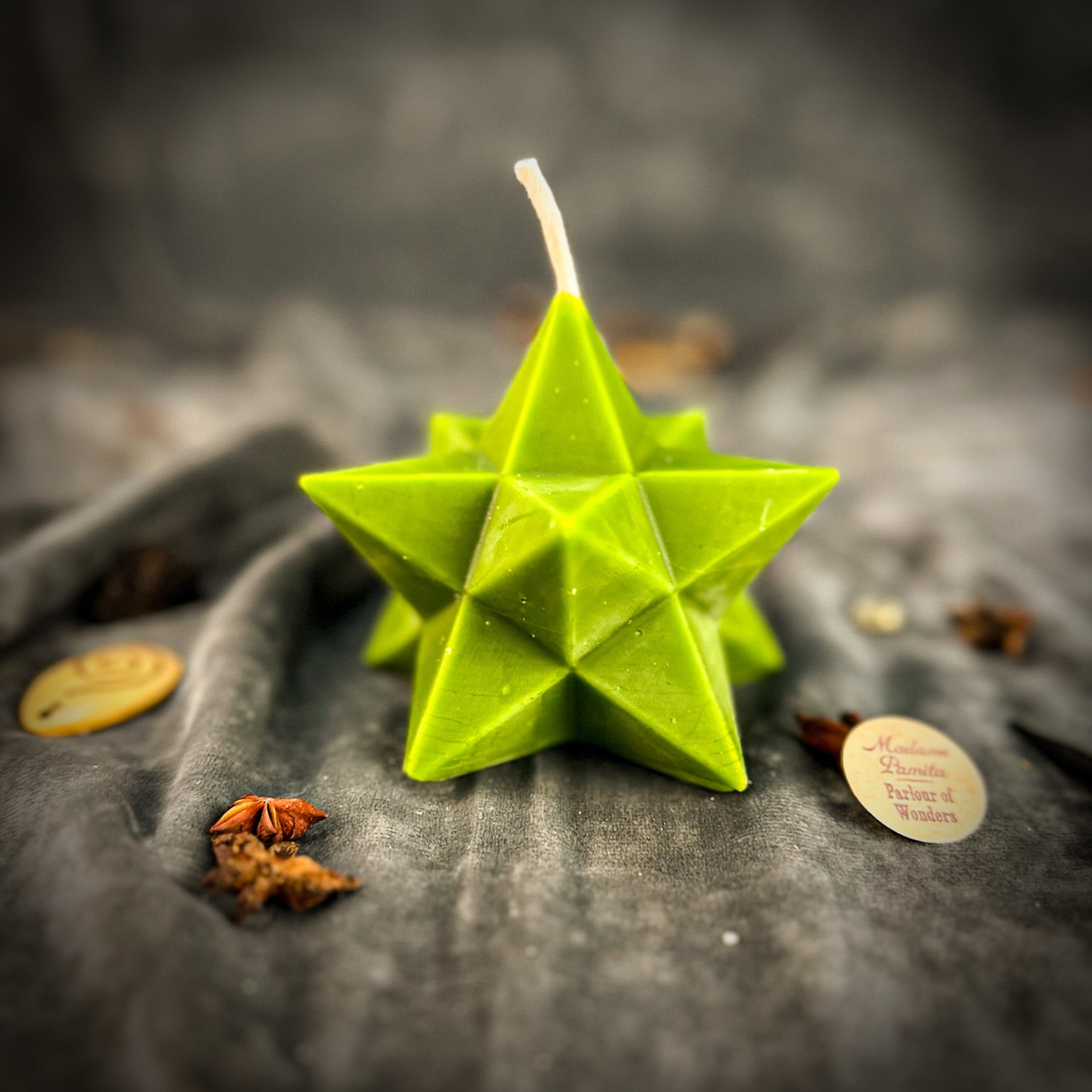 Beeswax Pentagram Merkaba Spell Candle - Protection, Ascension & Sacred Geometry | Beeswax Candle | Wiccan Center
