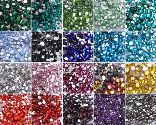 1440PCS SS3-SS20 Mix Size Non-Hotfix Glass FlatBack Rhinestones | Non-Hotfix | Wiccan Center