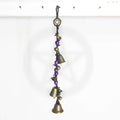 Witch's Bell: Long Braided Twine, Pentacle Charm, Colorful Beads - Handcrafted | Decorative Bells | Wiccan Center