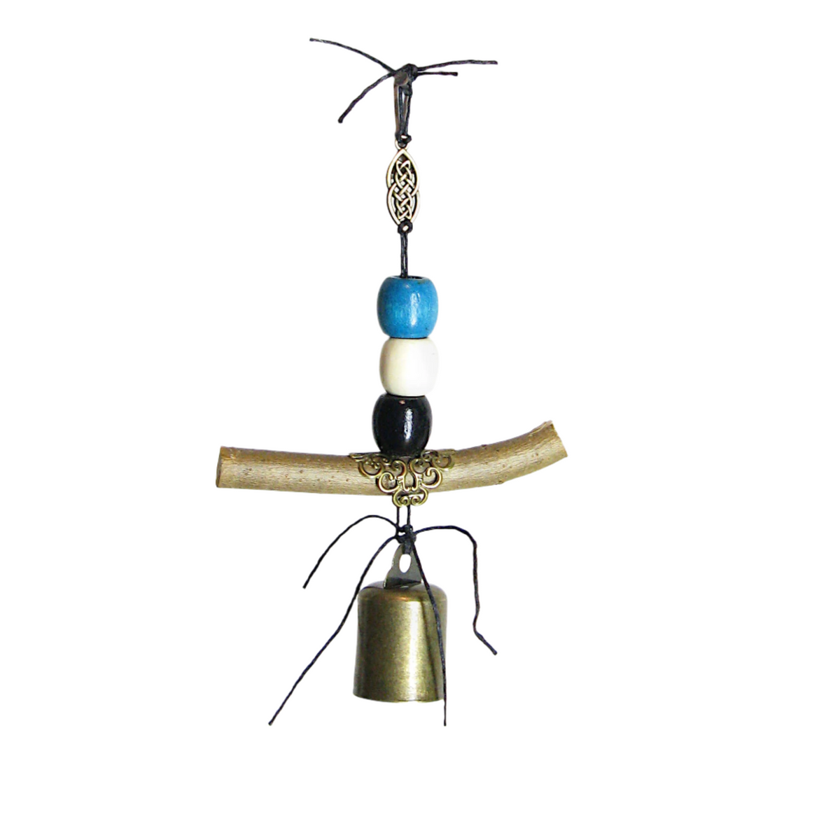 Hanging Witch's Bell: Quirky Twig, Beads, Charm - Handcrafted | Decorative Bells | Wiccan Center