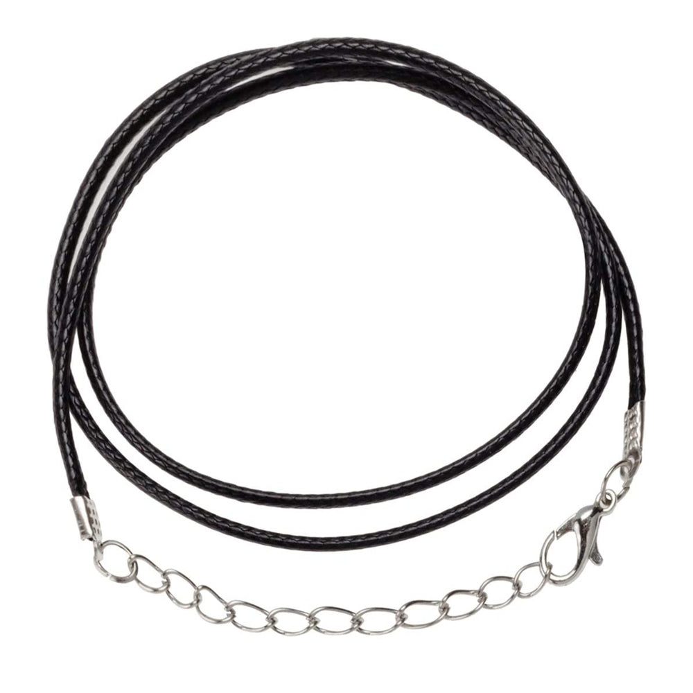 Black Braided Rope Necklace with Lobster Claw Clasp | Pendant | Wiccan Center