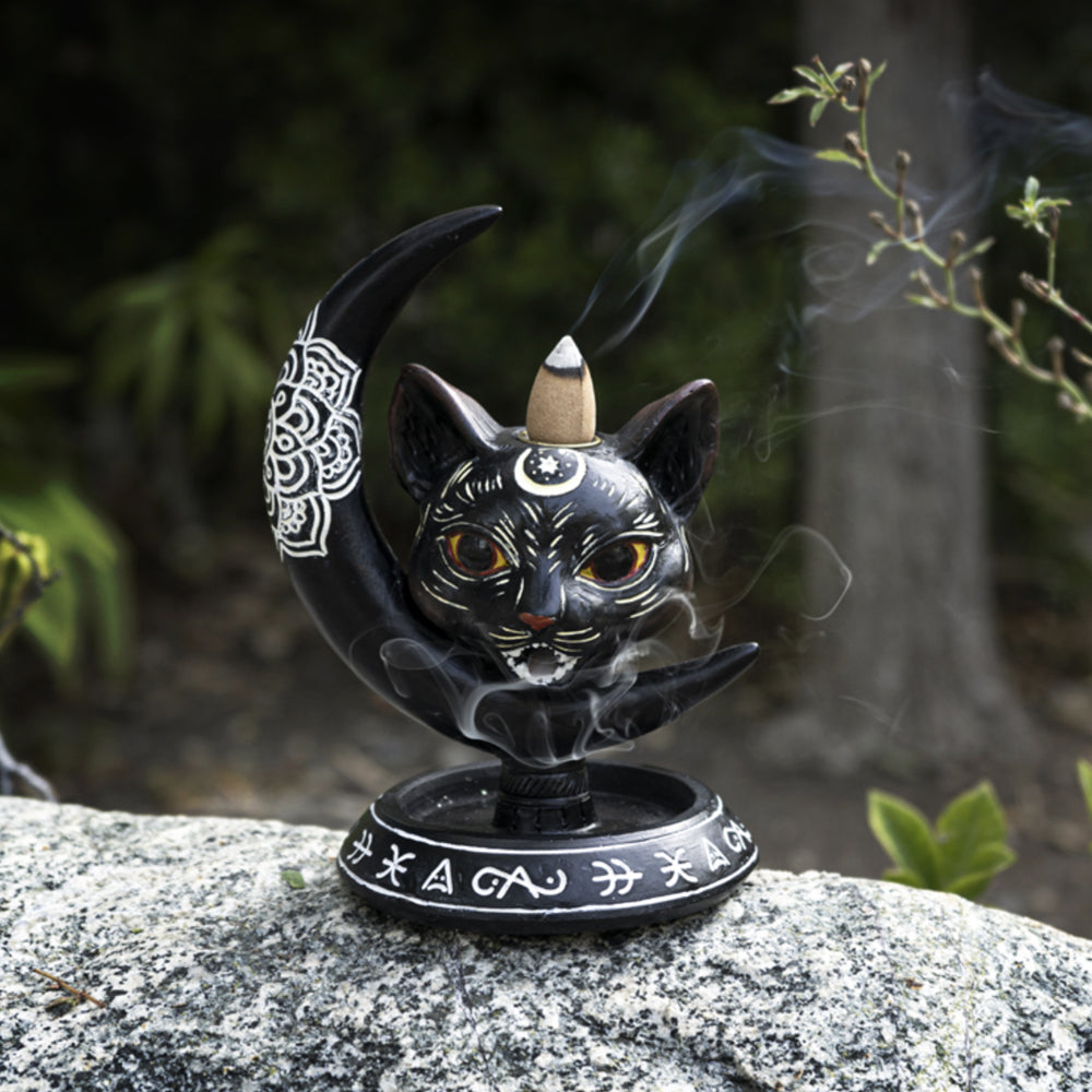 Black Cat Backflow Incense Burner | Incense Burner | Wiccan Center