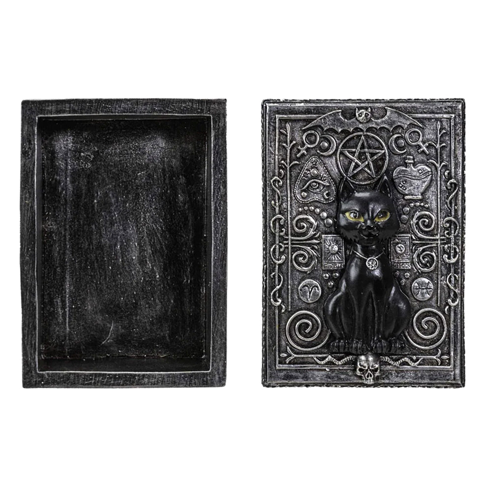 Black Cat Tarot Box | Wood Box | Wiccan Center